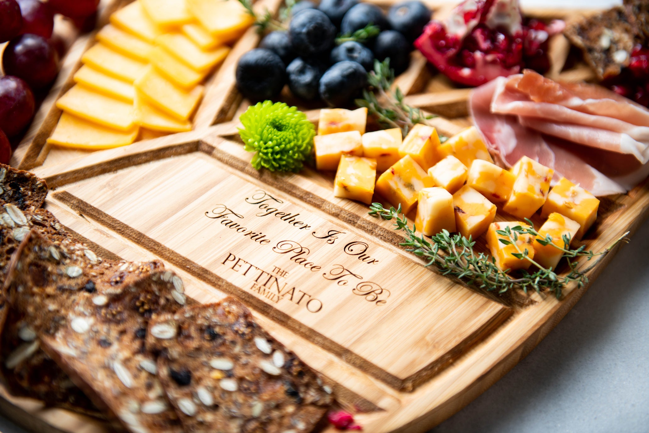 Personalized Leaf Charcuterie Serving Tray