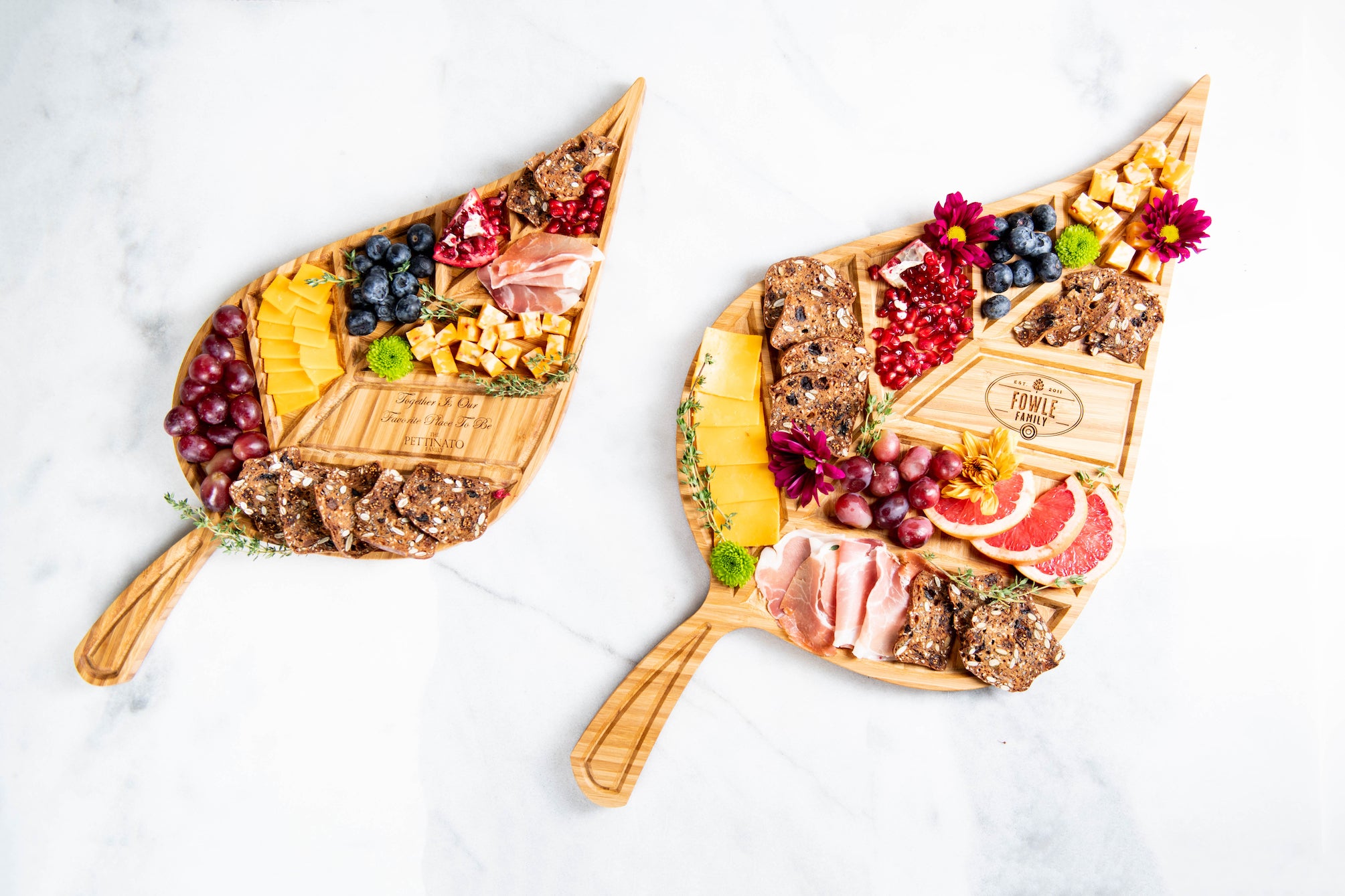 Personalized Leaf Charcuterie Serving Tray