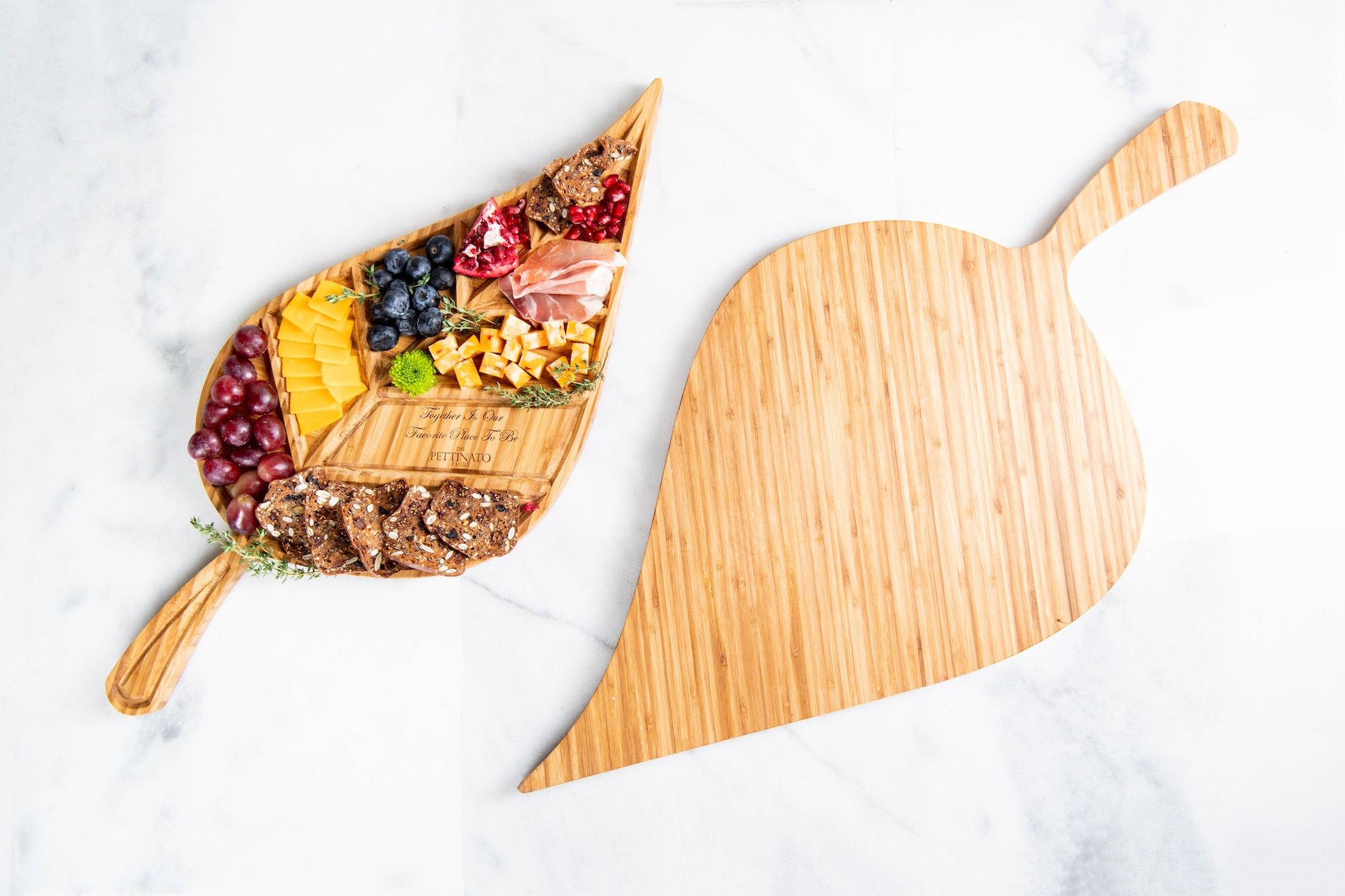 Personalized Leaf Charcuterie Serving Tray
