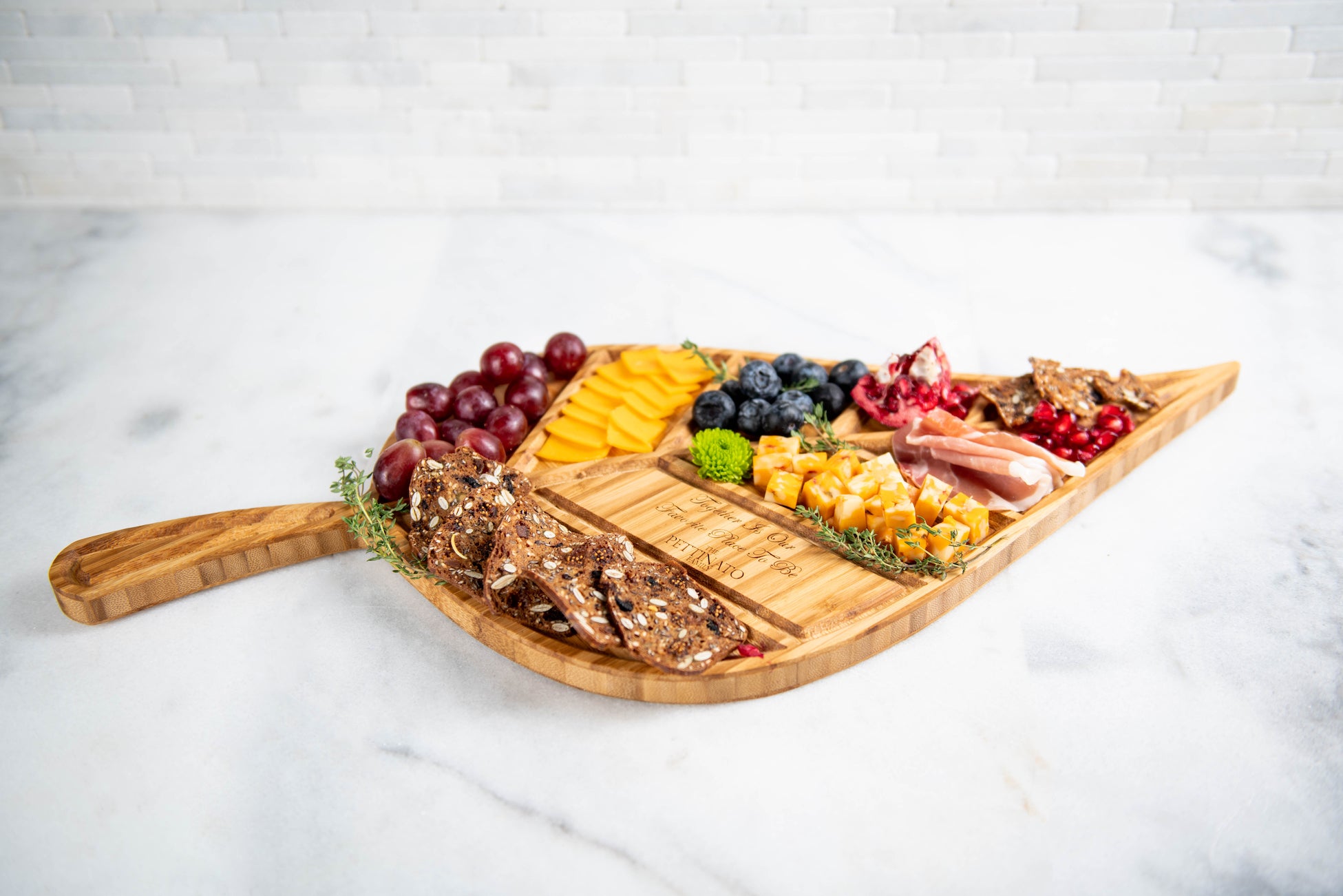 Personalized Leaf Charcuterie Serving Tray