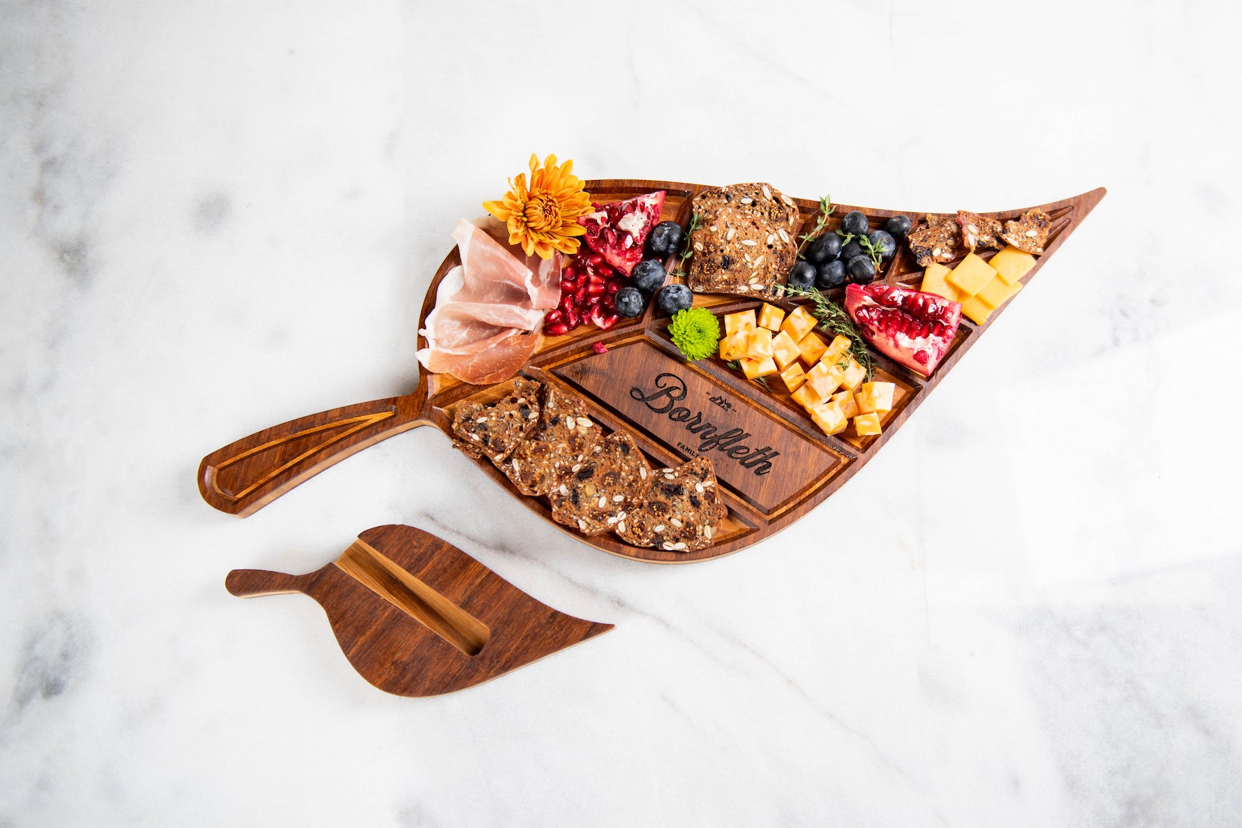 Personalized Leaf Charcuterie Serving Tray