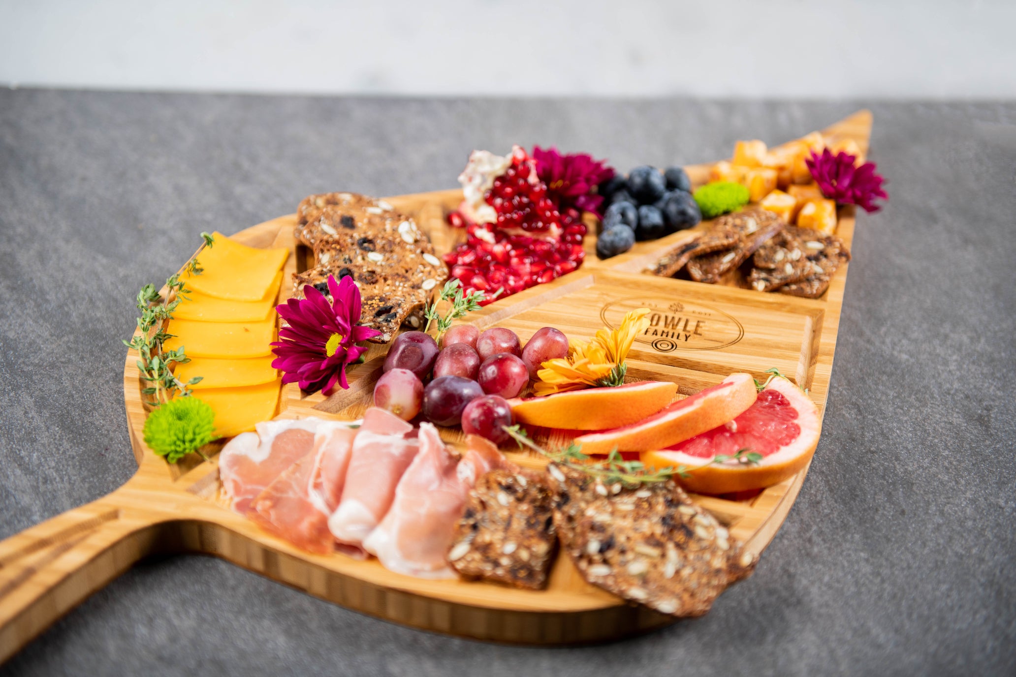 Personalized Leaf Charcuterie Serving Tray