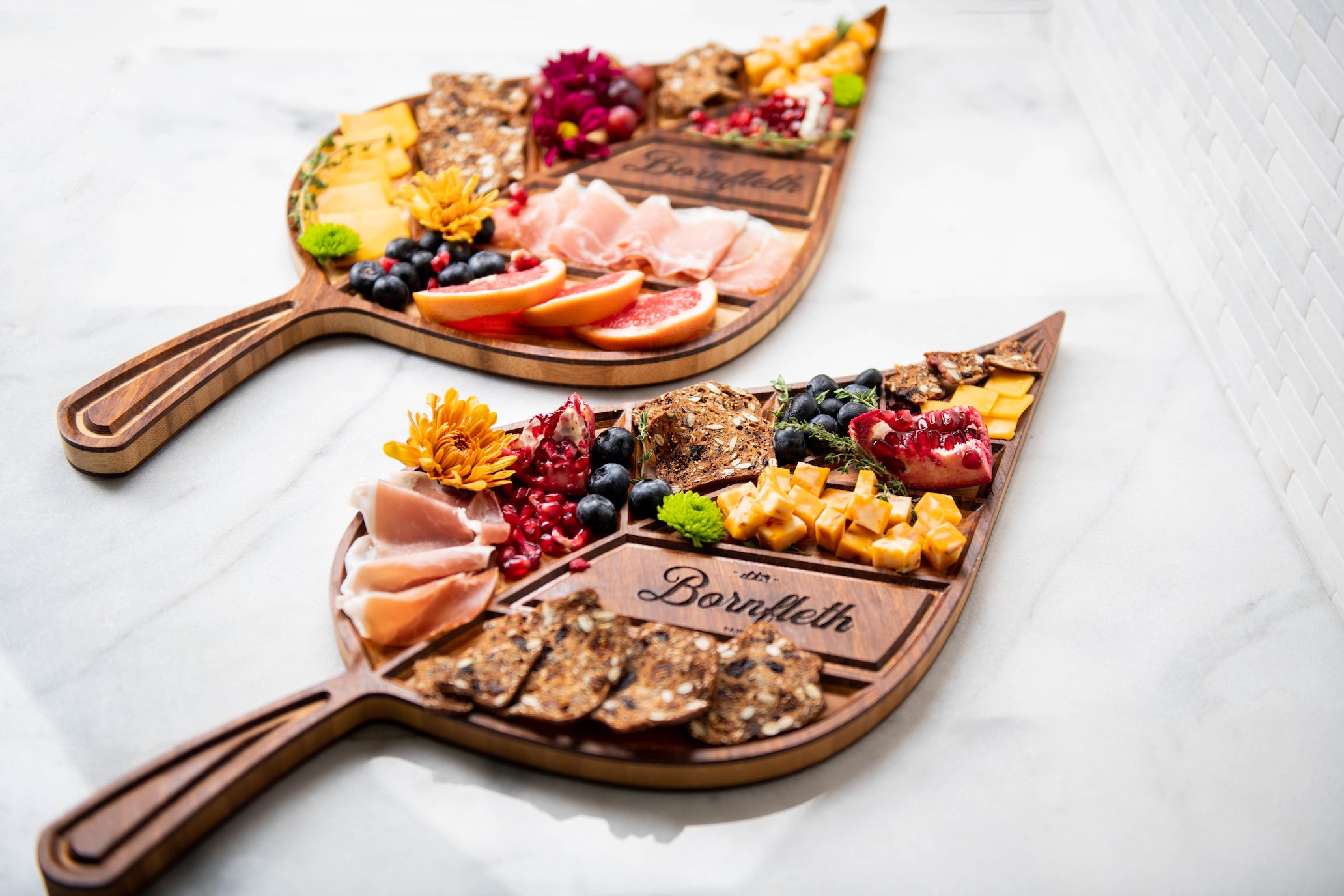 Personalized Leaf Charcuterie Serving Tray
