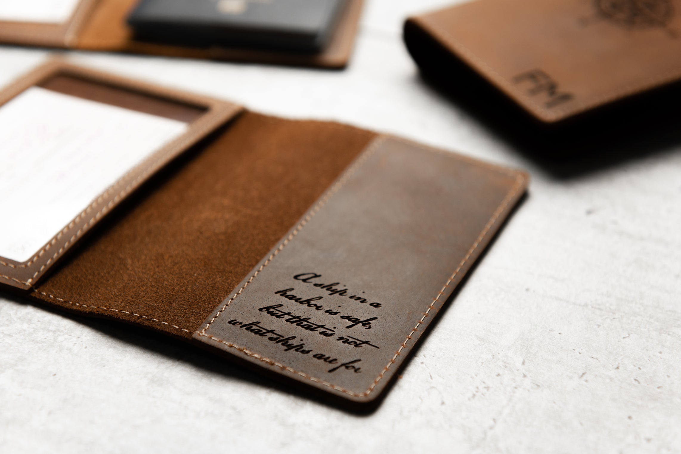 Vaccine Card Personalized Leather Passport Cover Holder with Window