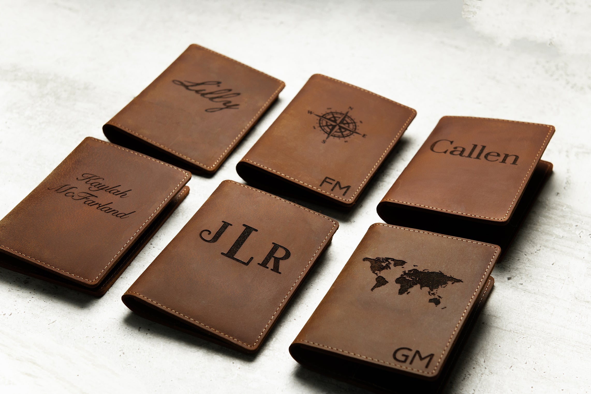 Vaccine Card Personalized Leather Passport Cover Holder with Window