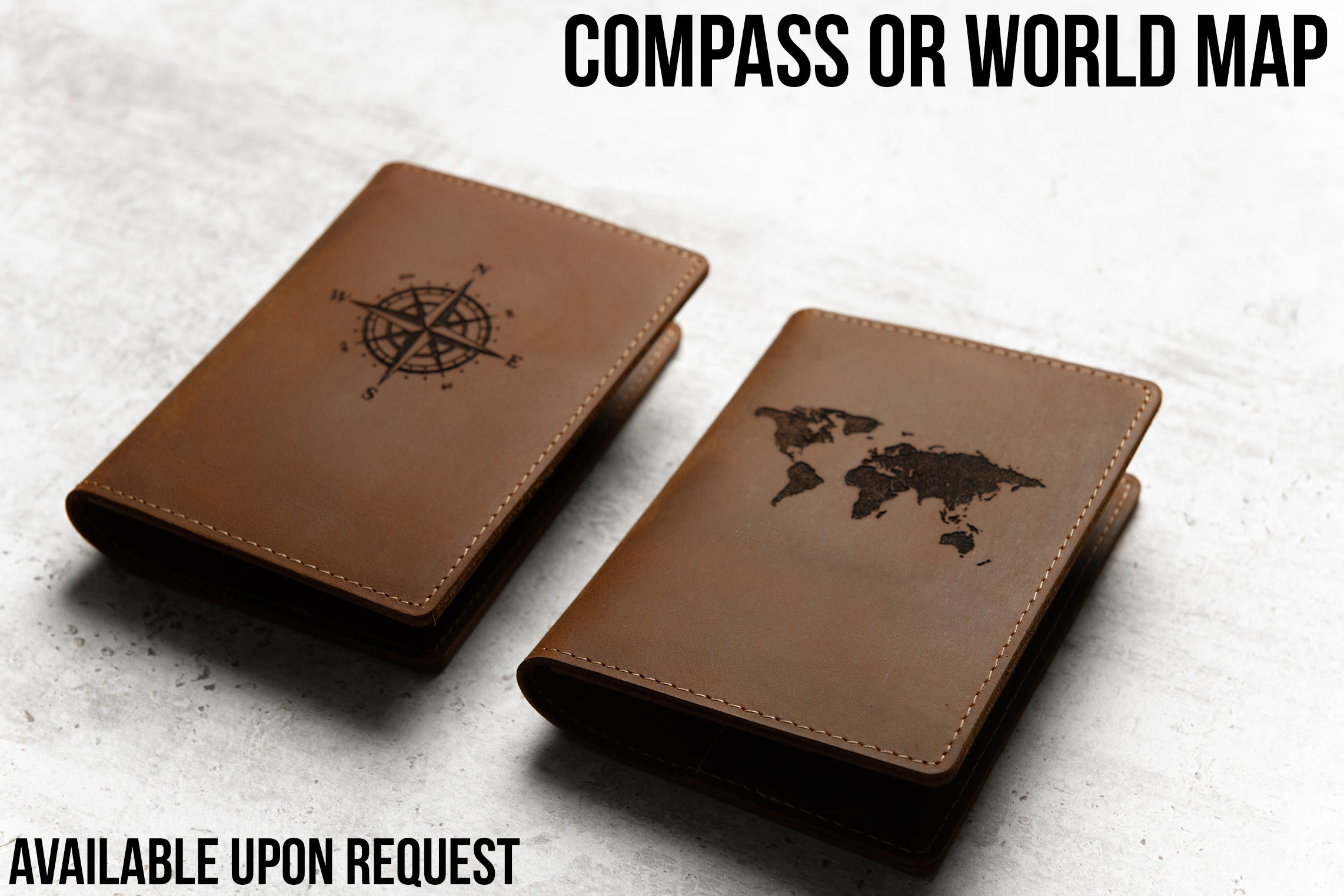 Vaccine Card Personalized Leather Passport Cover Holder with Window