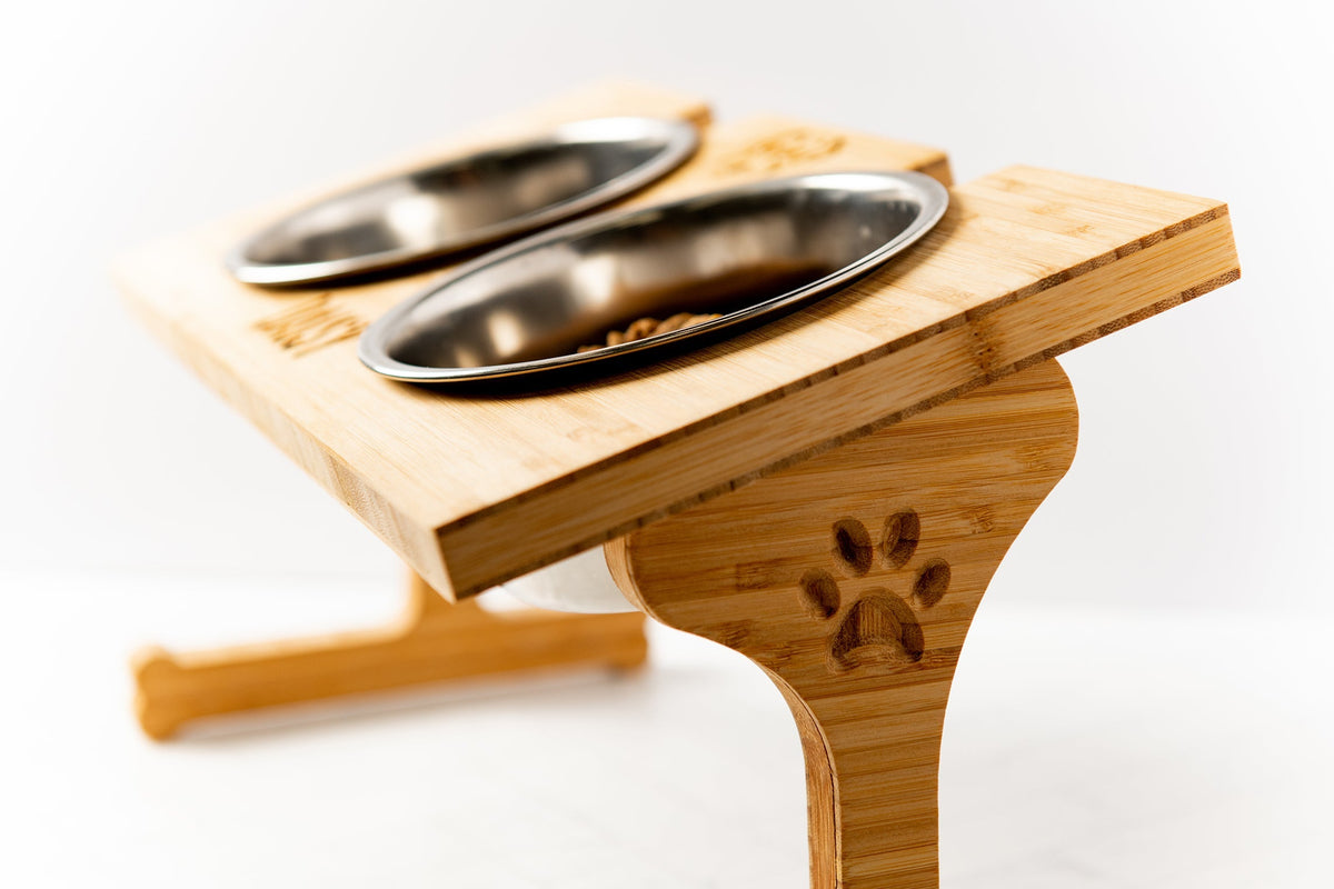 Personalized Wood Pet Bowl Stands