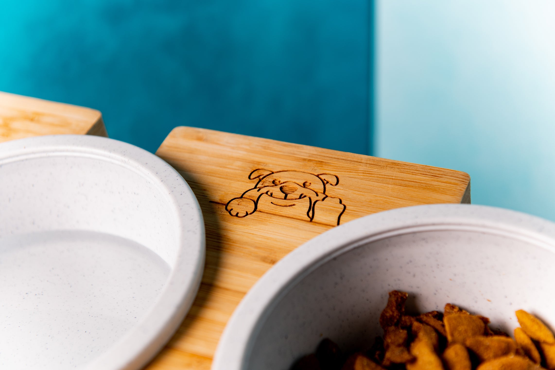Personalized Wood Pet Bowl Stands
