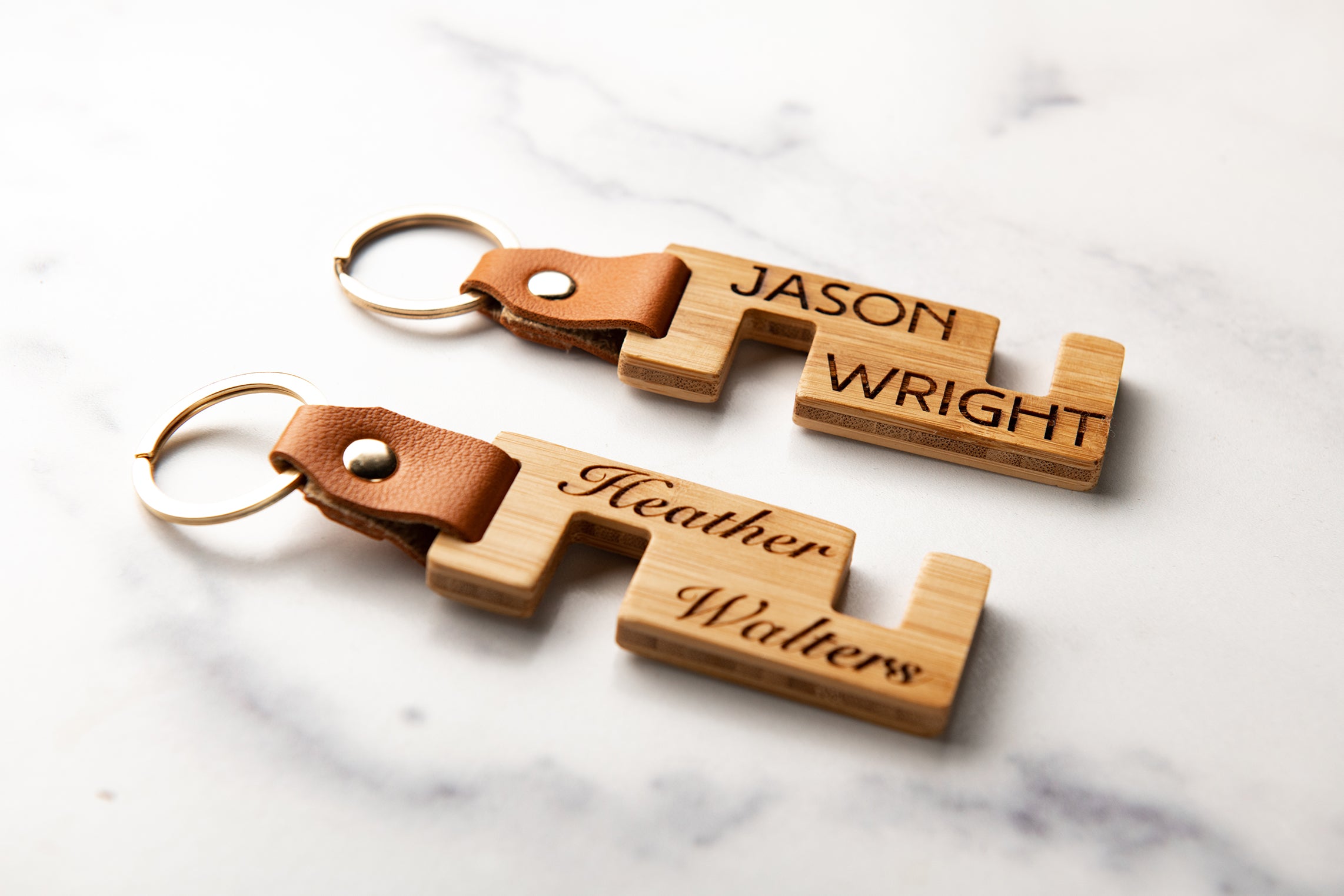 Personalized Wood Phone Stand Keychain