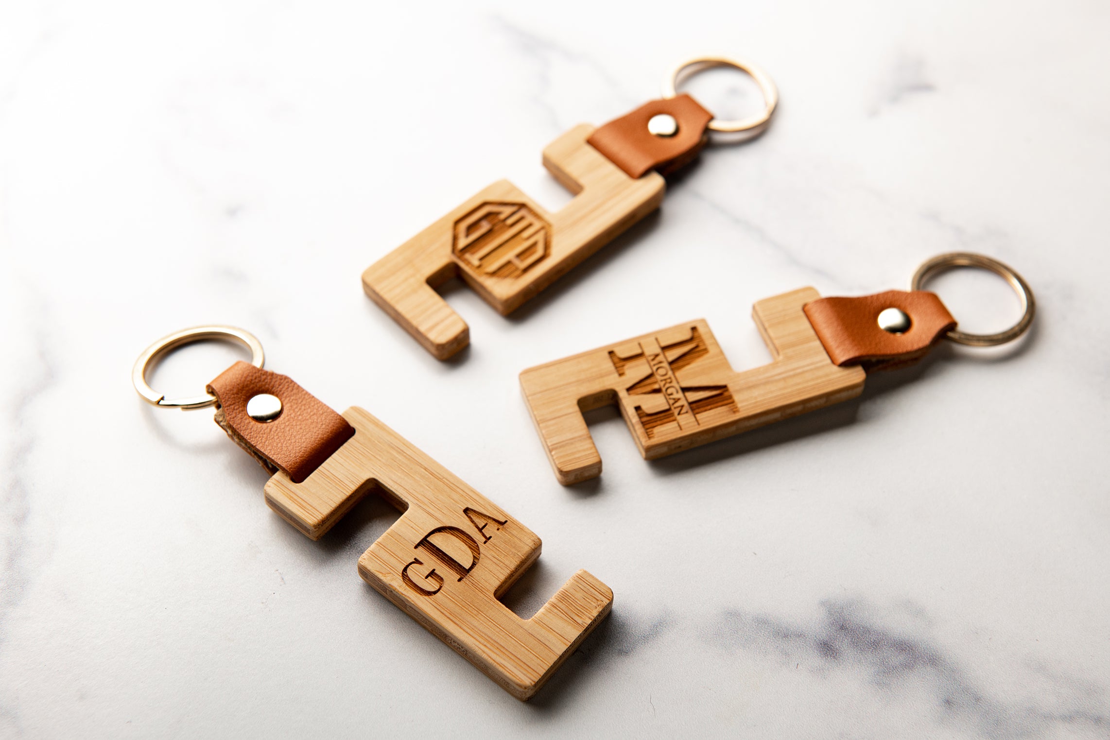 Personalized Wood Phone Stand Keychain