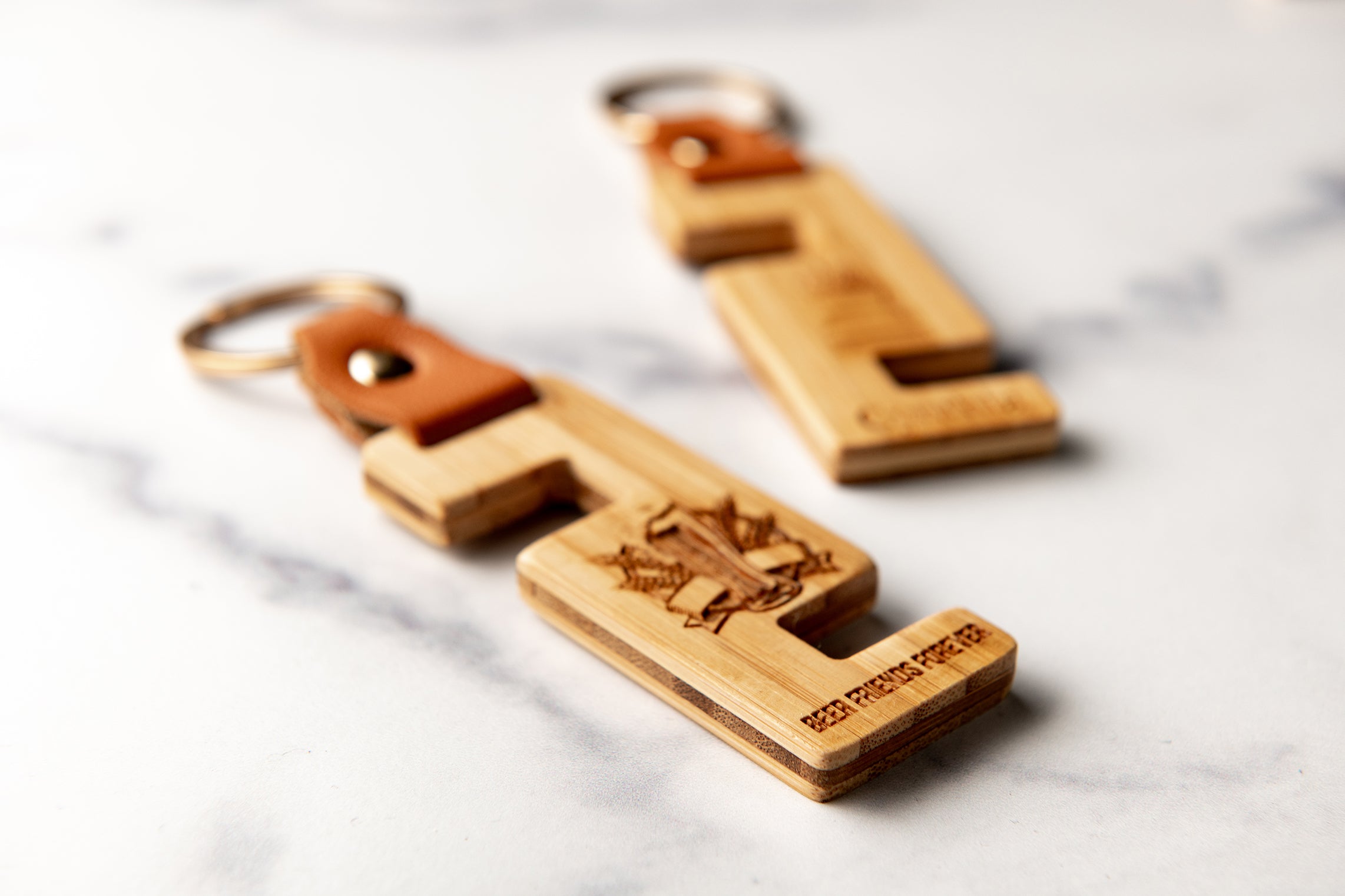 Personalized Wood Phone Stand Keychain