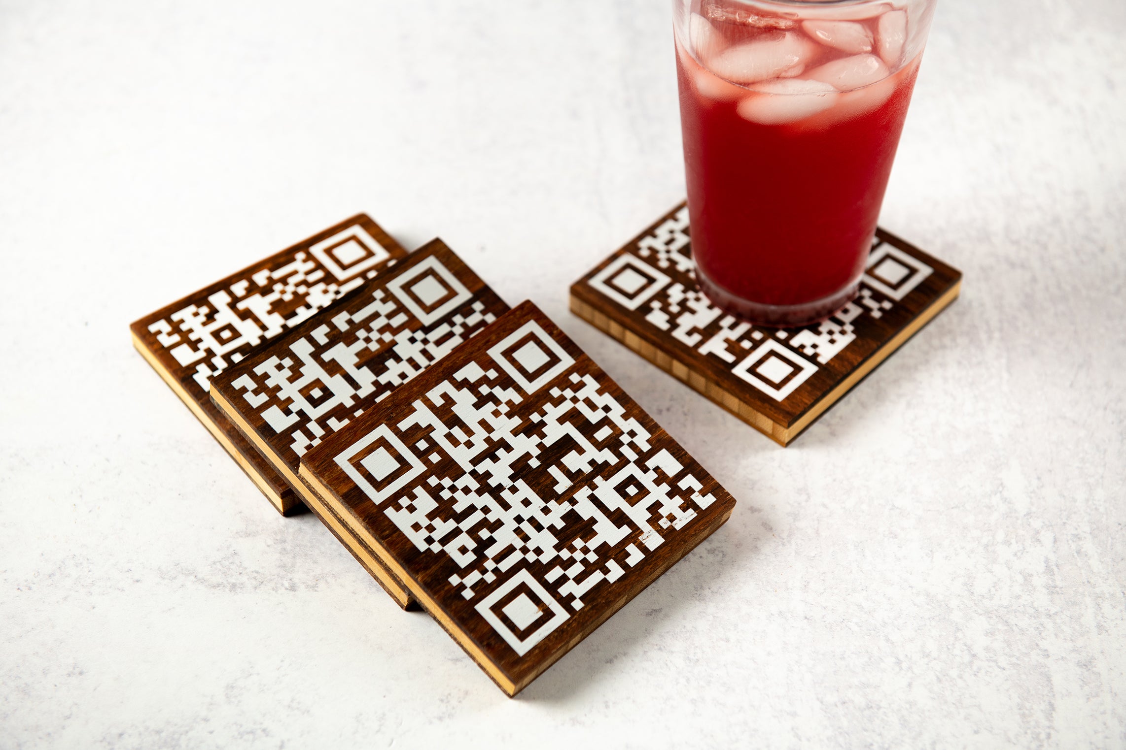 QR Code Wood Coasters