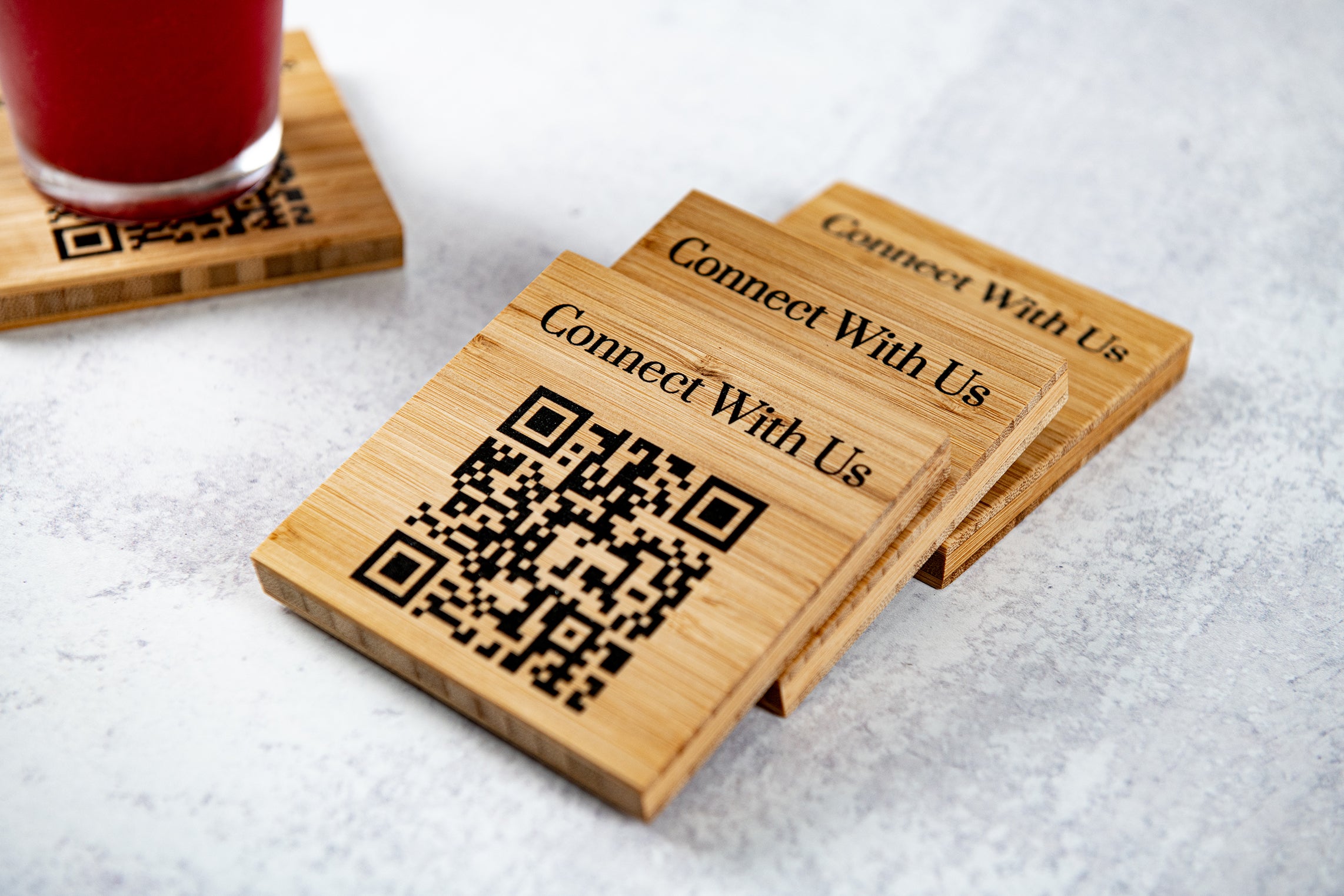 QR Code Wood Coasters