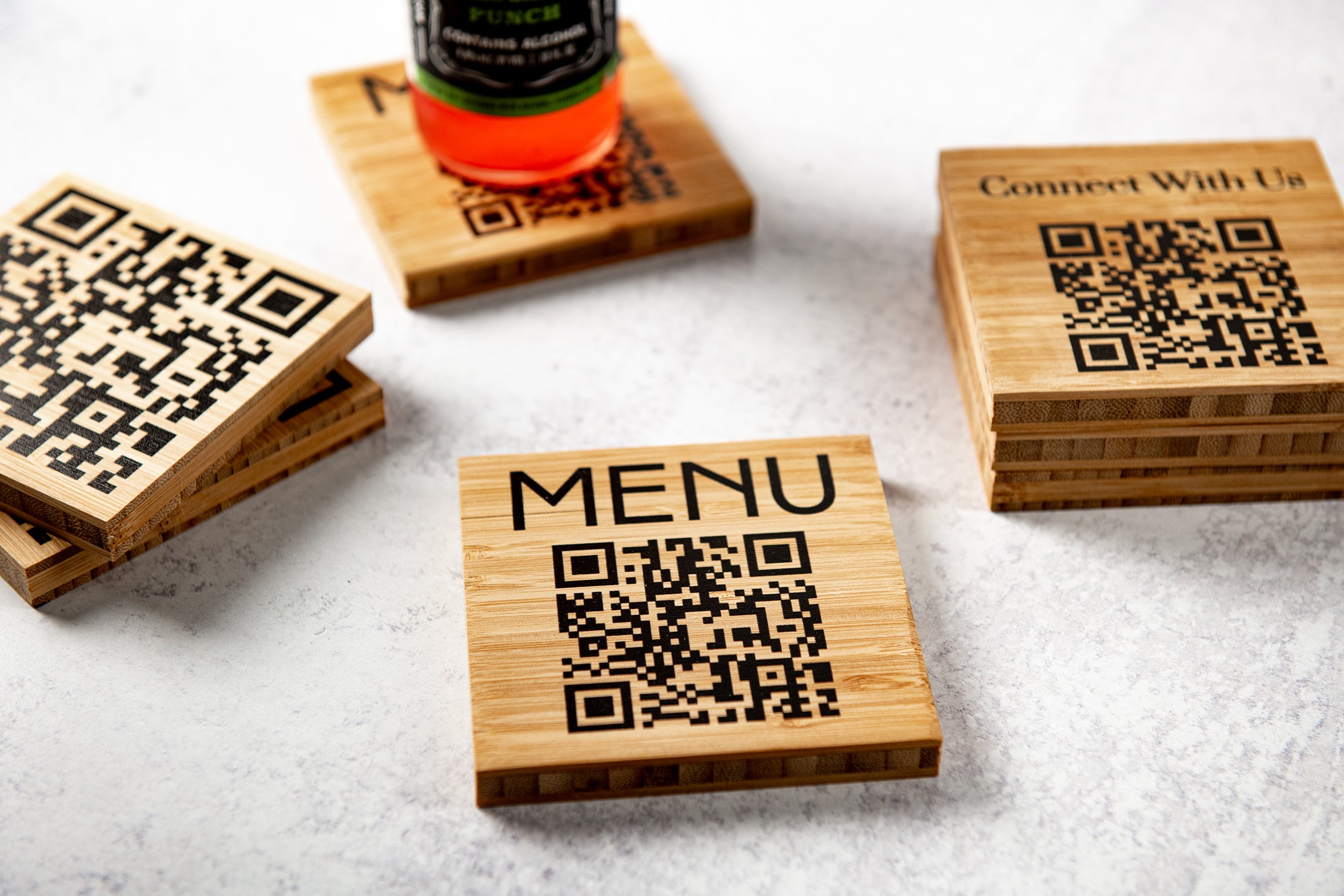 QR Code Wood Coasters
