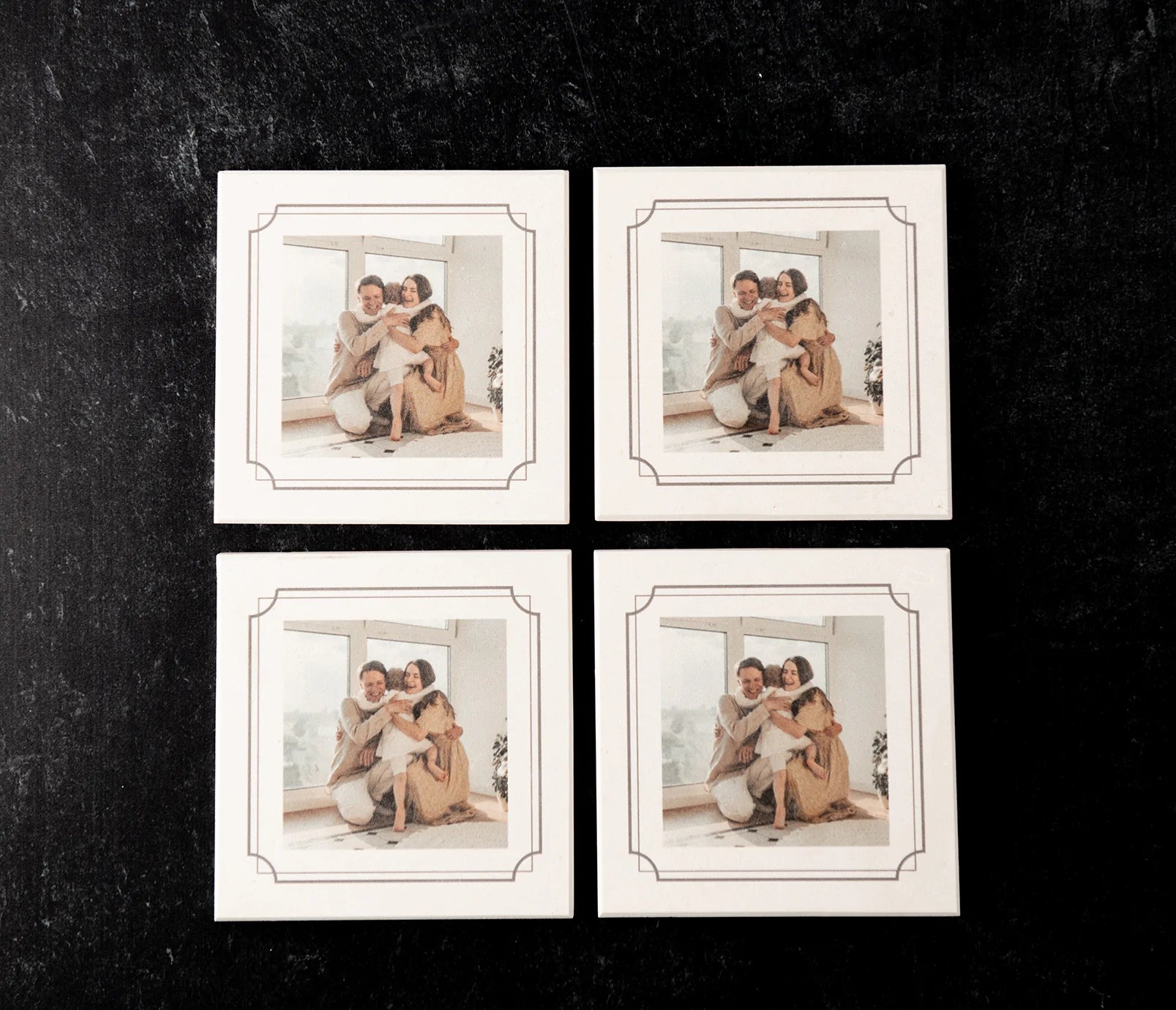 Custom Photo White Limestone Coasters