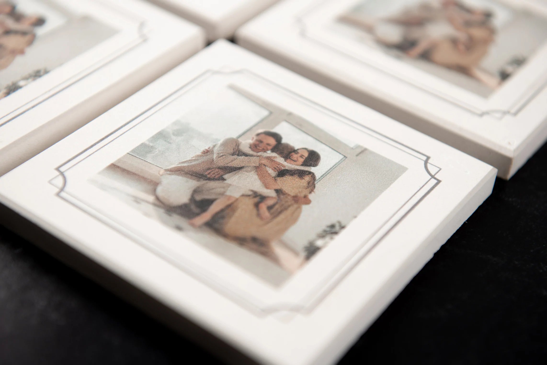 Custom Photo White Limestone Coasters