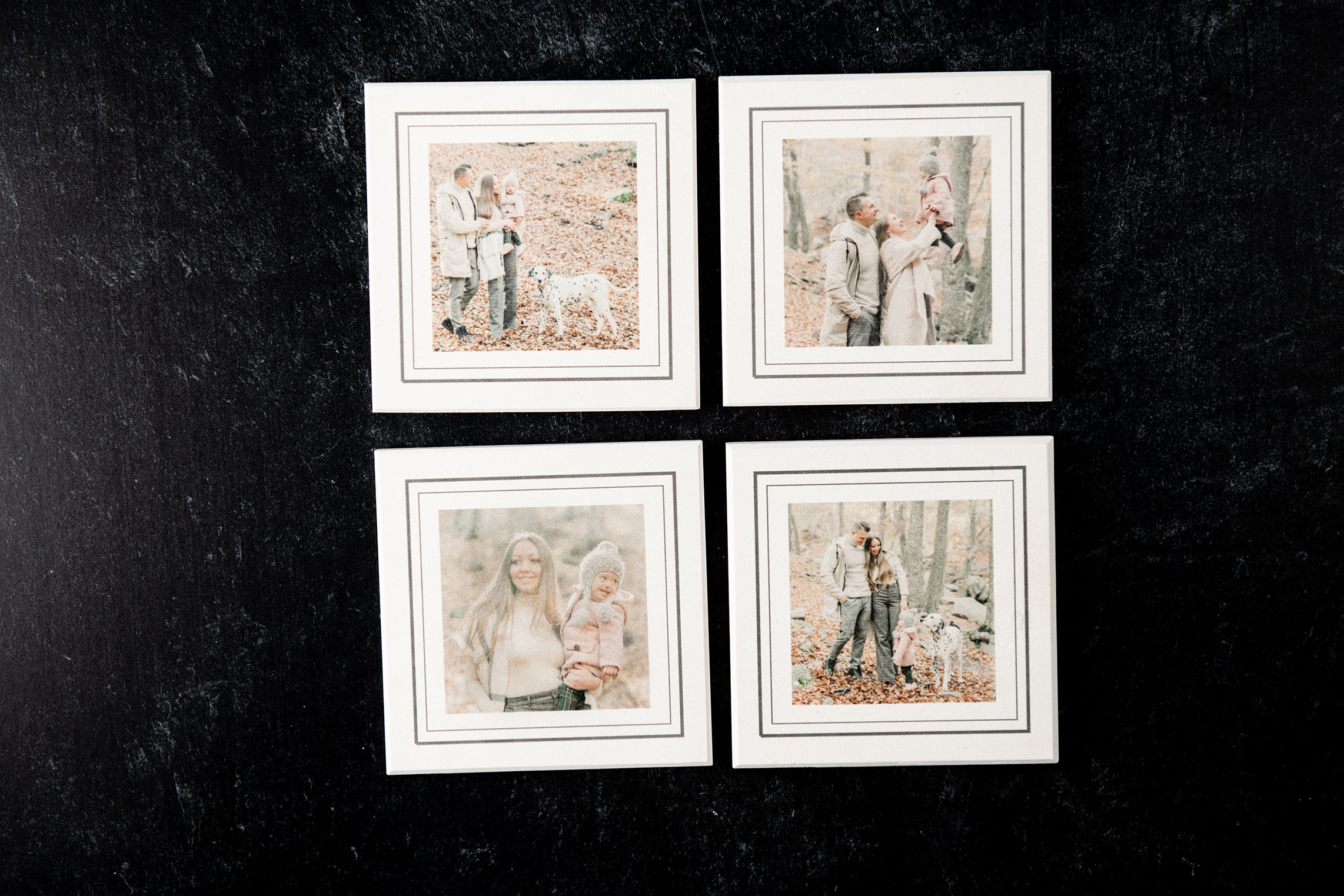 Custom Photo White Limestone Coasters