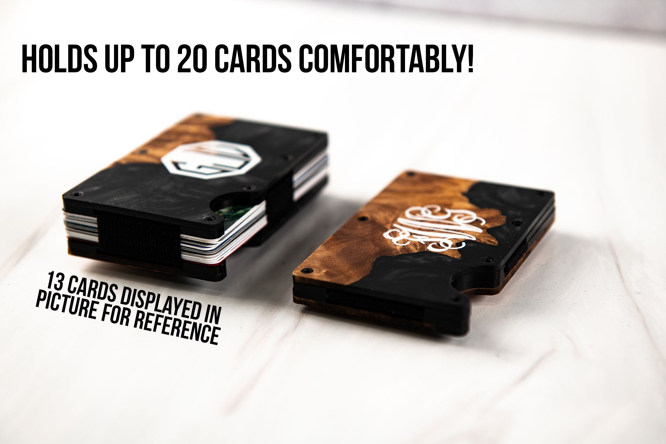 Personalized Resin and Wood Money Clip - 2 Colors