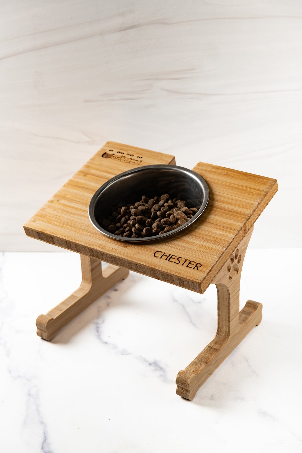 Personalized Wood Pet Bowl Stands