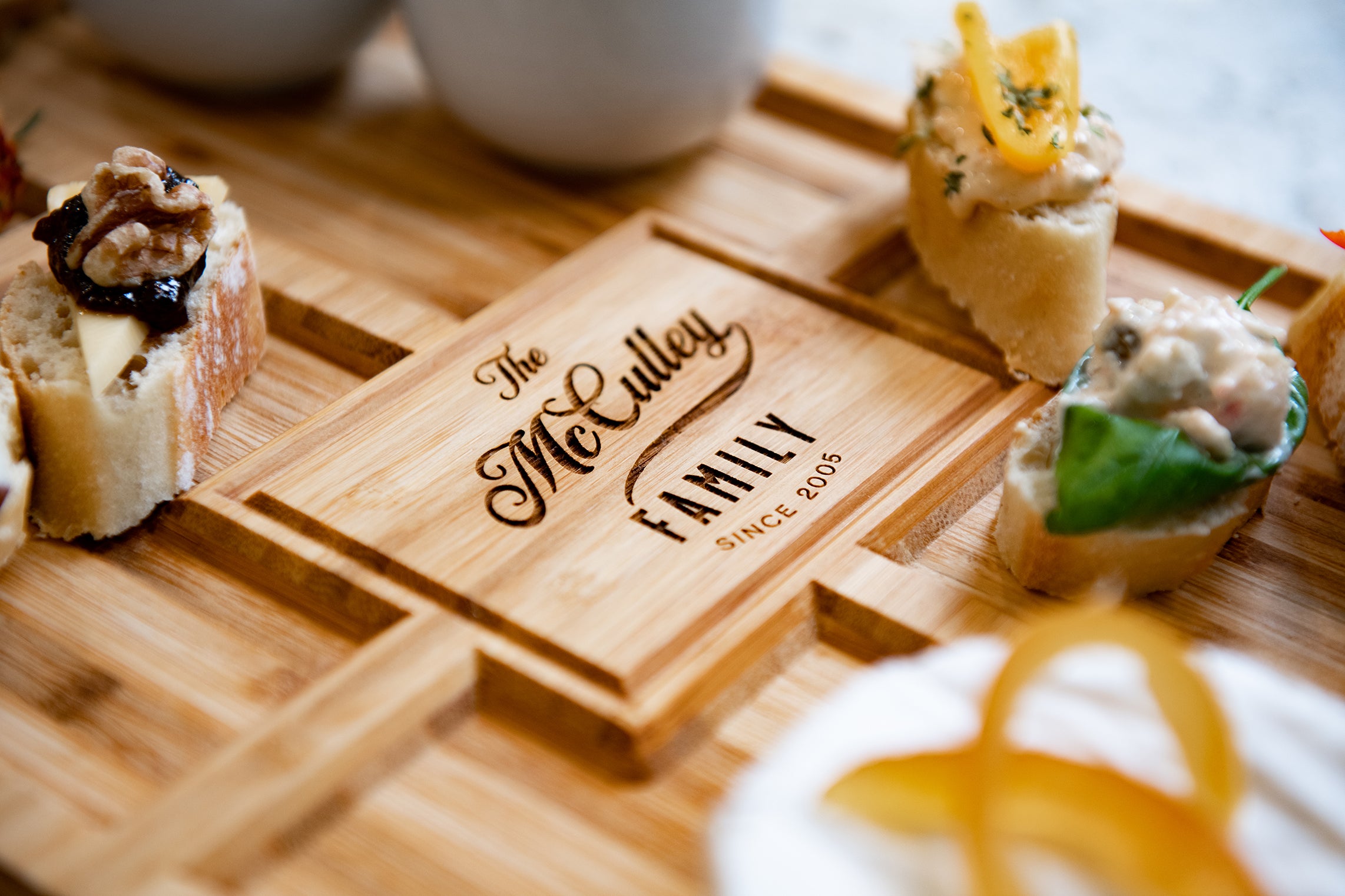 Personalized Tapas Board Serving Tray with Handle
