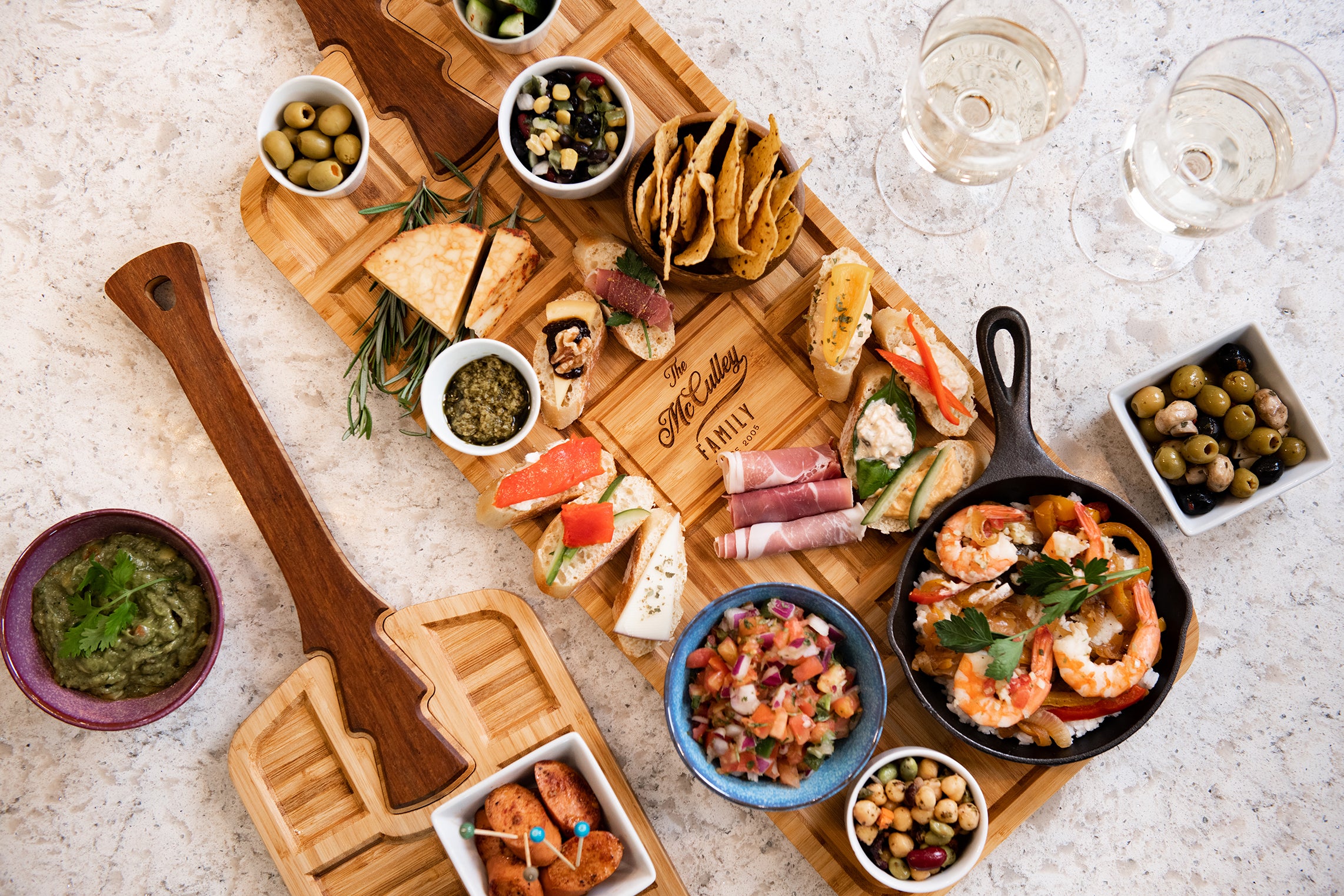 Personalized Tapas Board Serving Tray with Handle