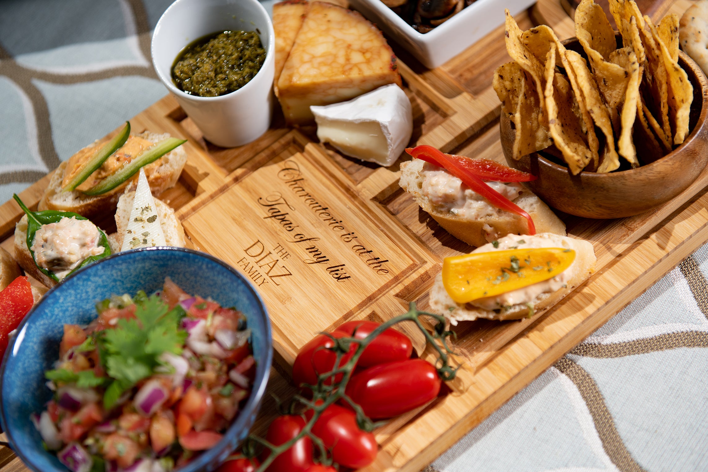 Personalized Tapas Board Serving Tray with Handle