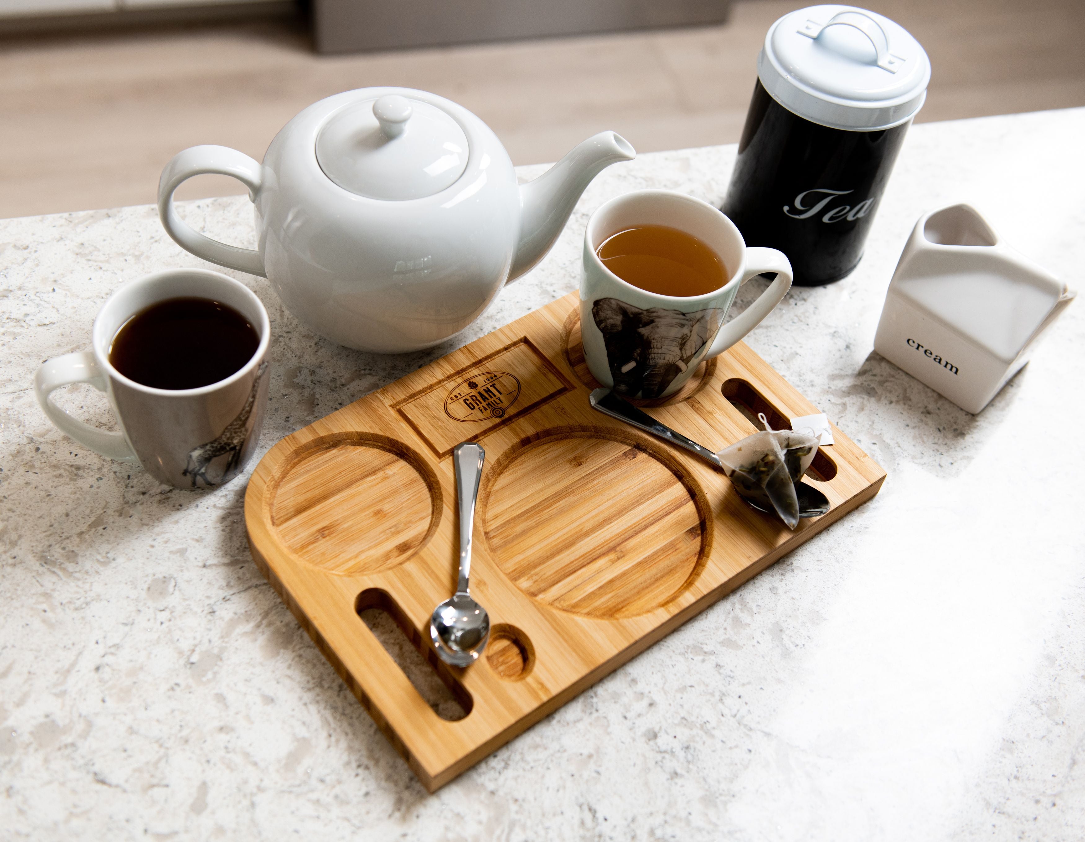 Tea for Two Custom Engraved Board