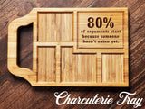 Funny Custom Engraved Charcuterie Board & Wine Tray - 45 Phrase Options