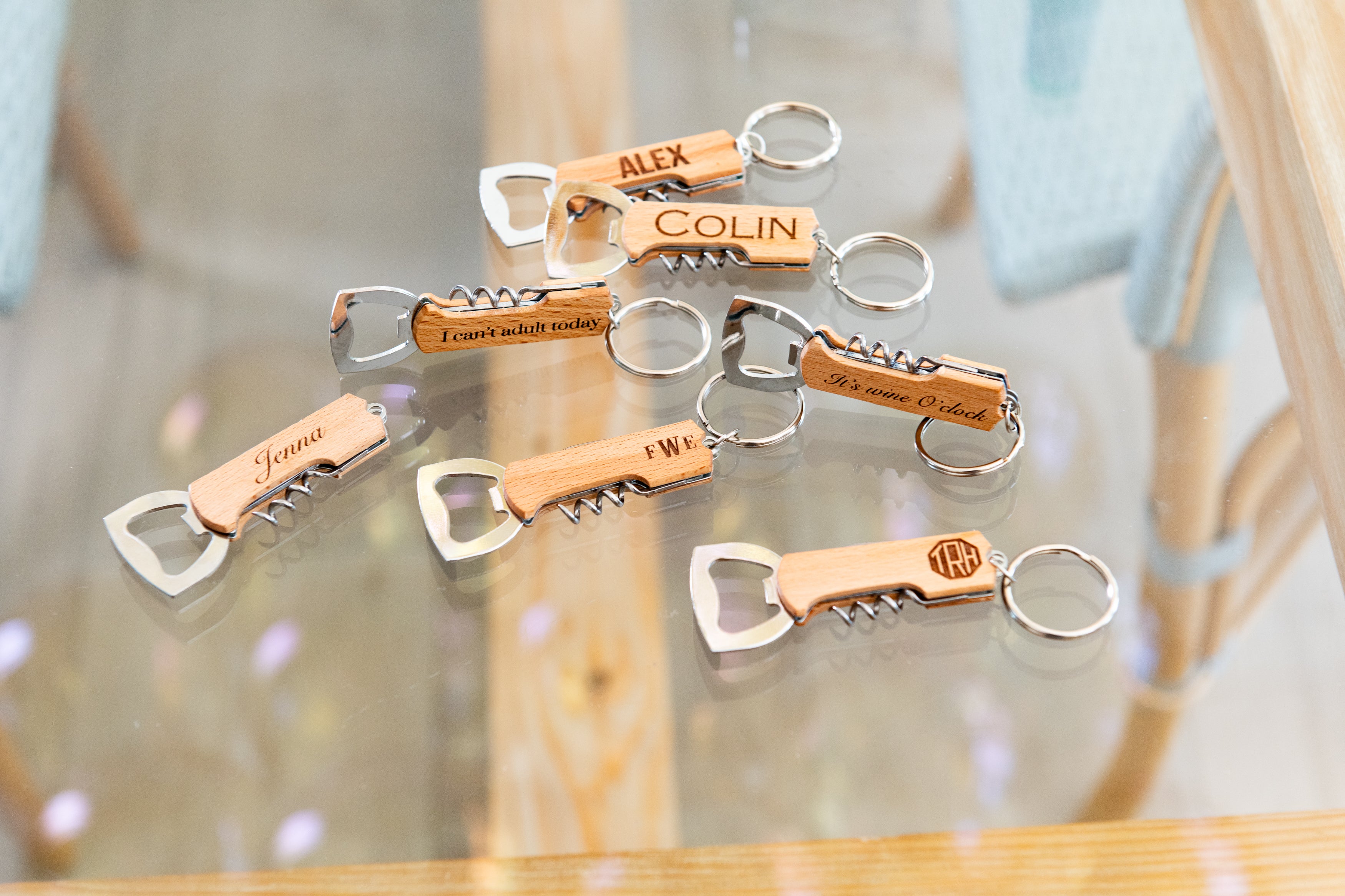 Personalized Keychain Bottle and Wine Opener