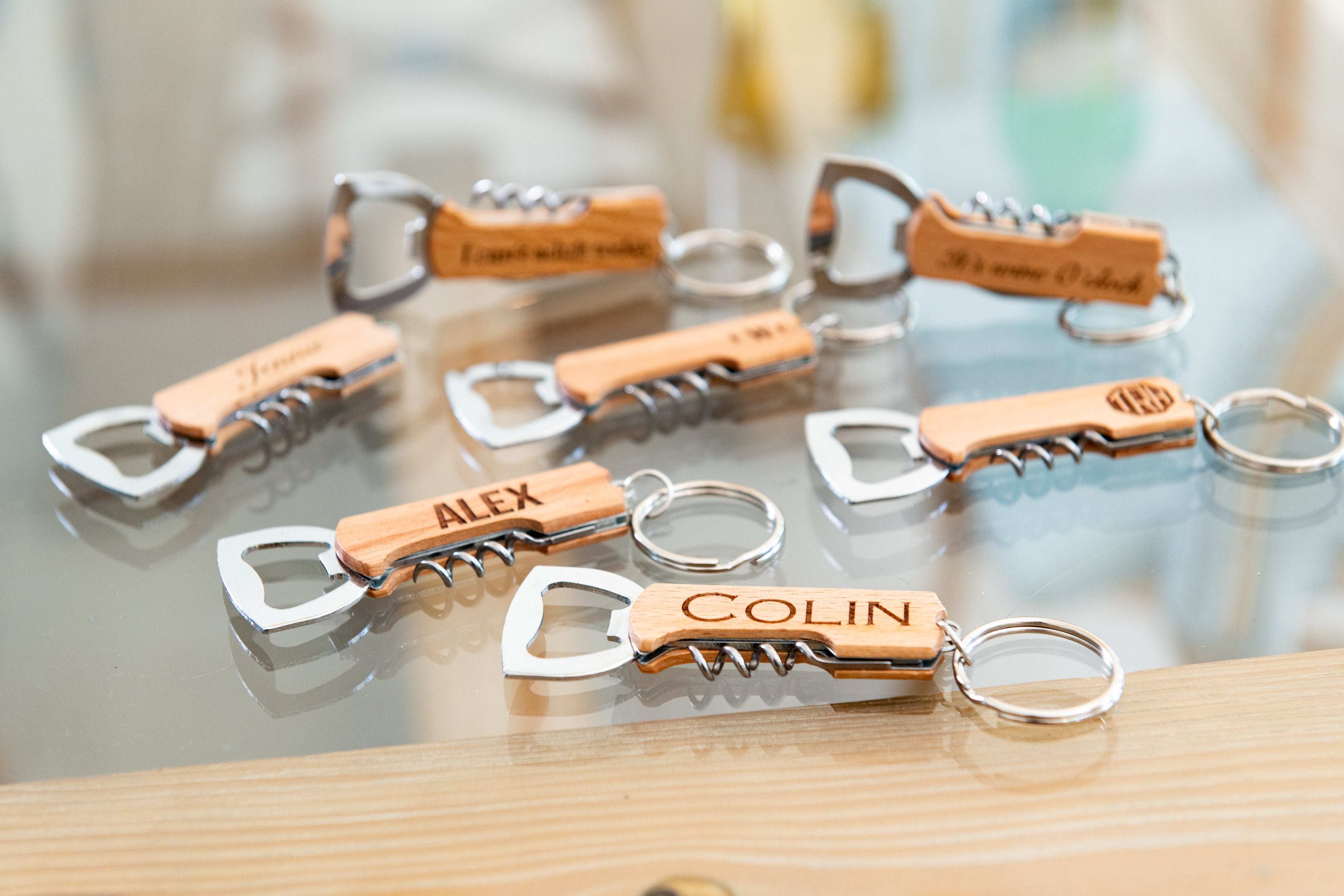 Personalized Keychain Bottle and Wine Opener