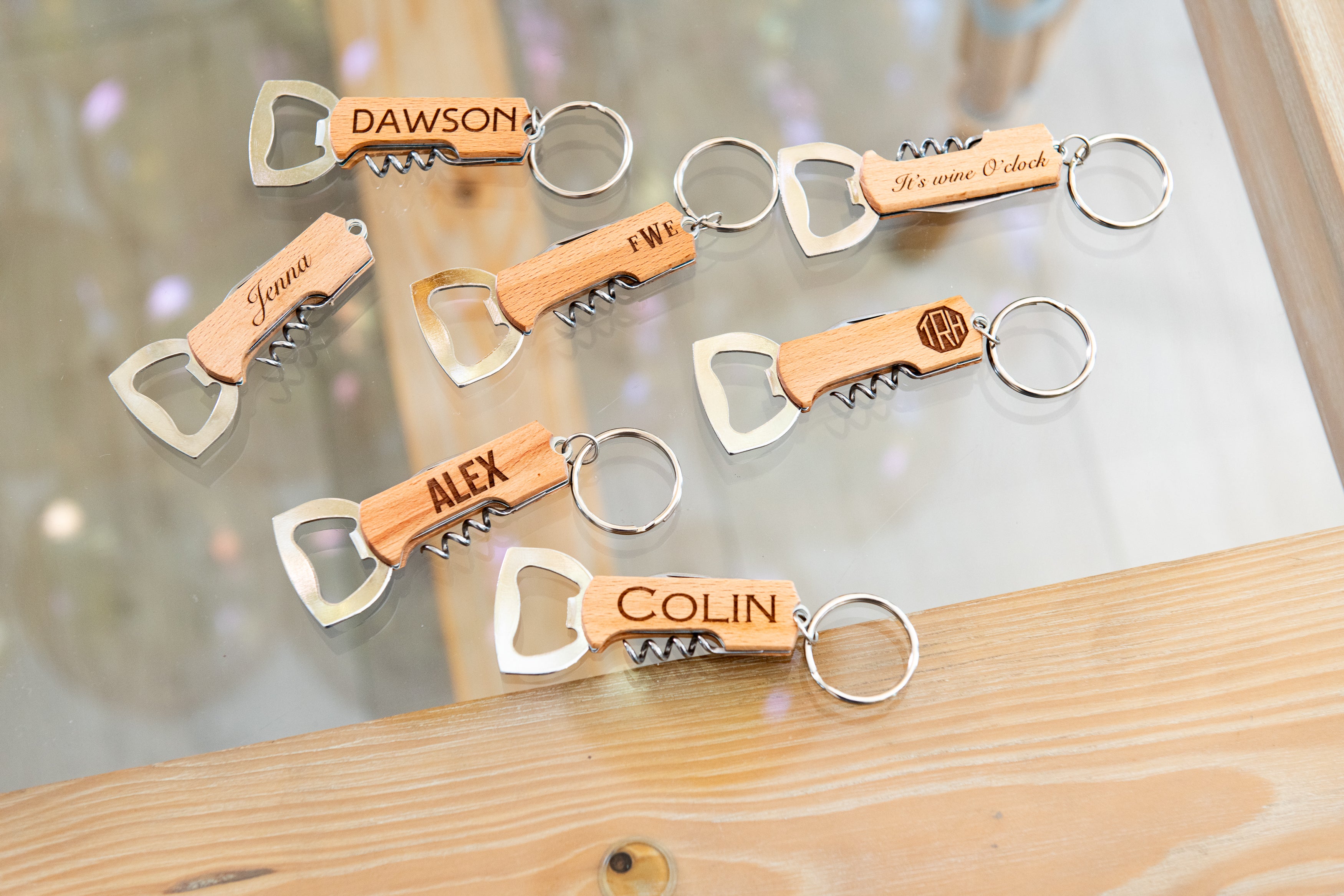 Personalized Keychain Bottle and Wine Opener