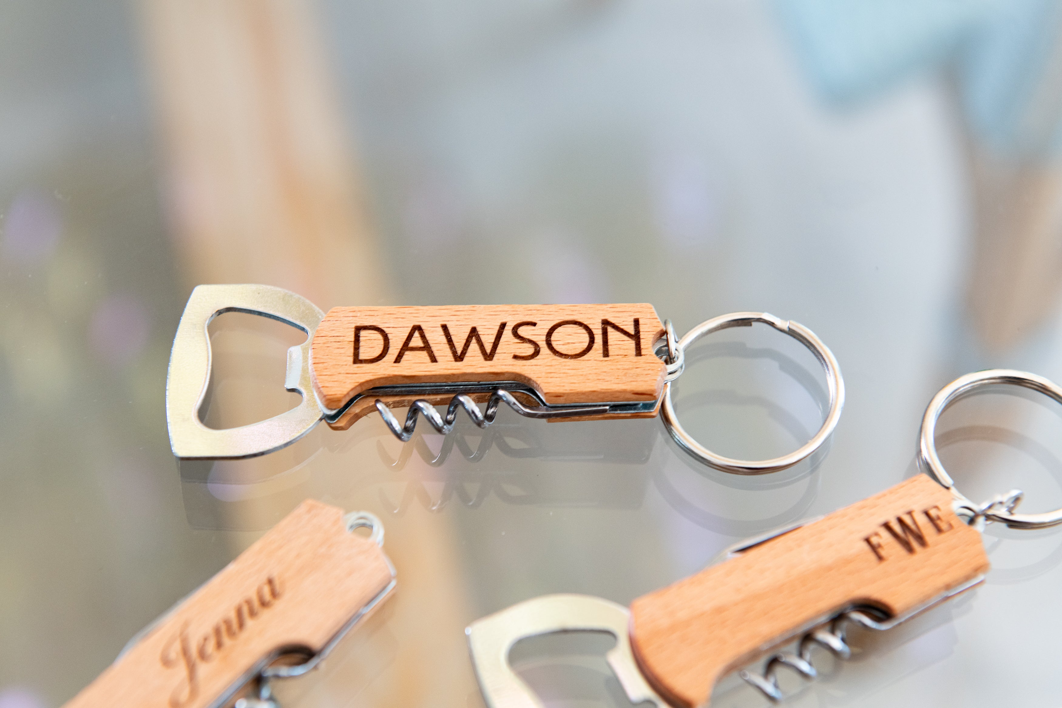 Personalized Keychain Bottle and Wine Opener