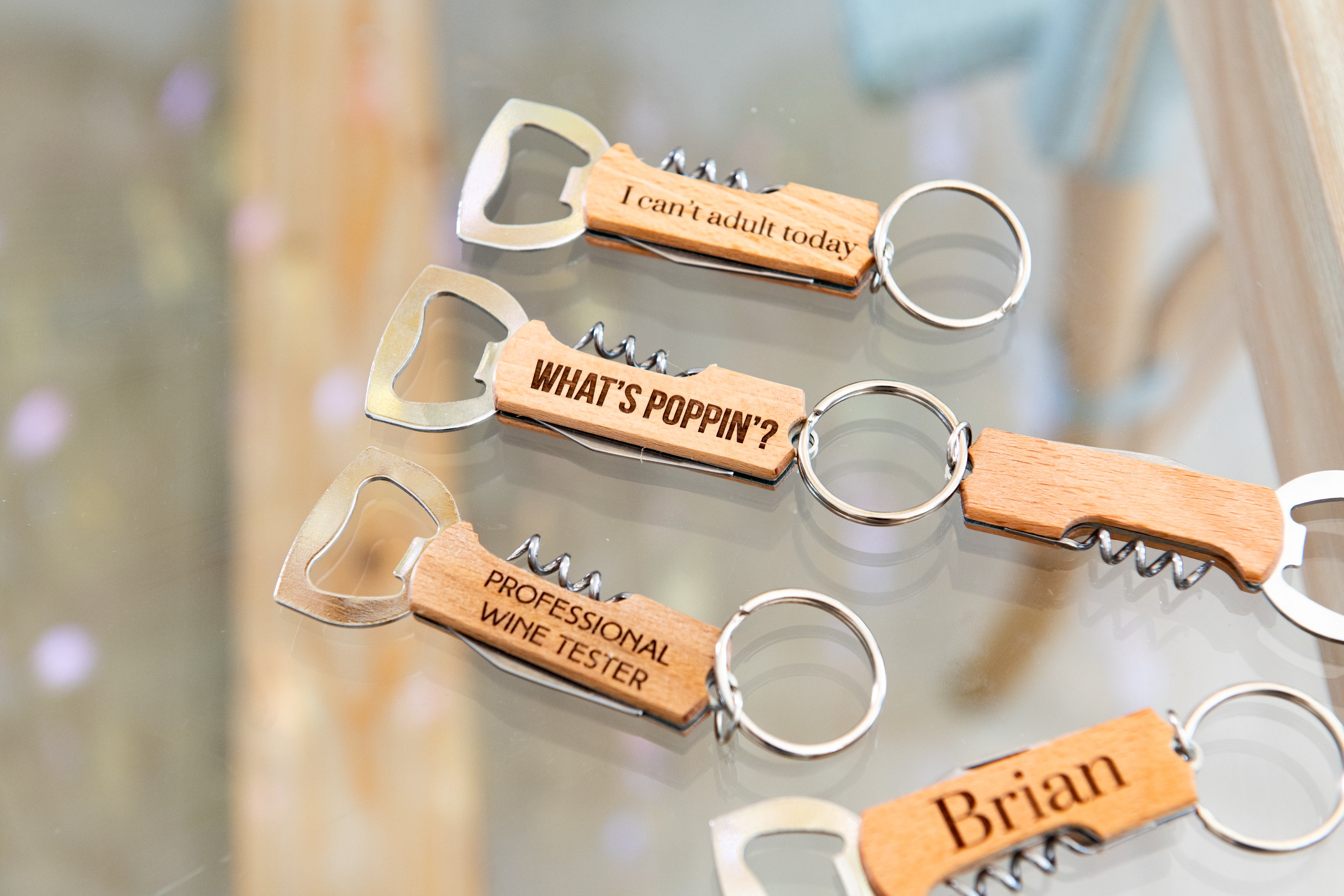 Personalized Keychain Bottle and Wine Opener