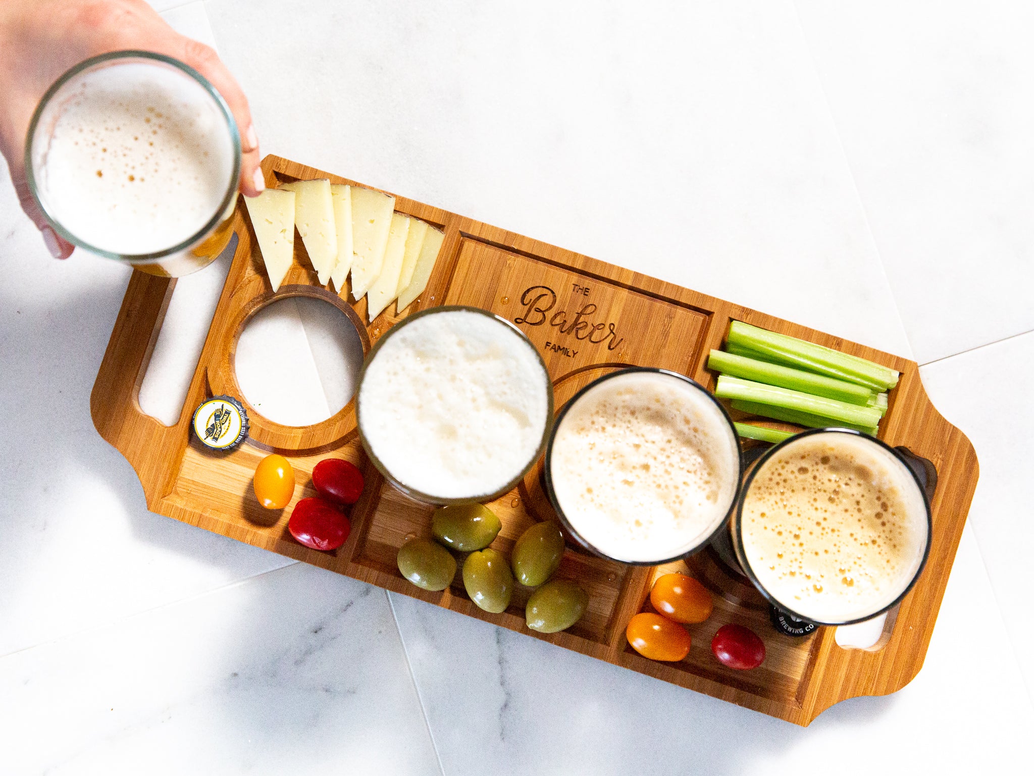 Personalized Beer Flights and Charcuterie Planks Gift Set