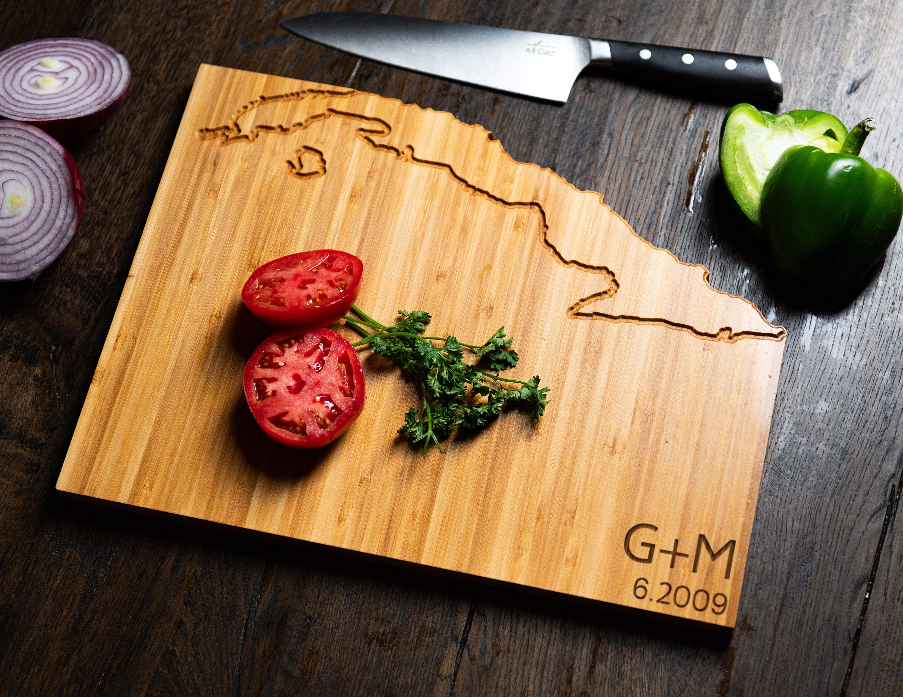 Personalized Country Cutting Board