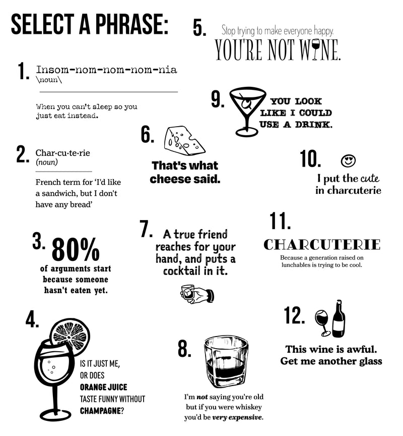Engraved Barkeep Board - 45 Phrase Options