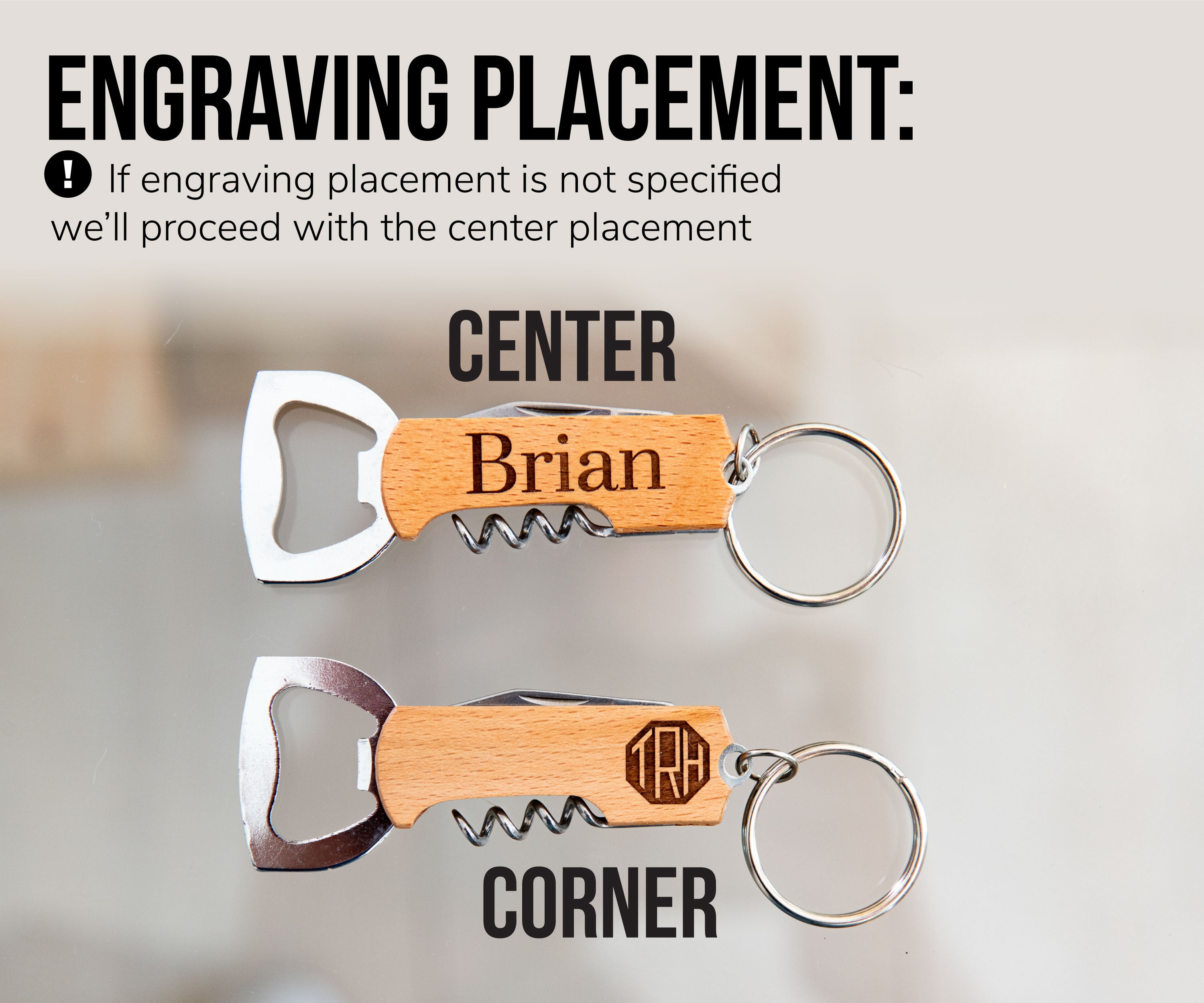 Personalized Keychain Bottle and Wine Opener