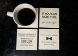 Funny Personalized Limestone Coasters - 52 Phrase Options