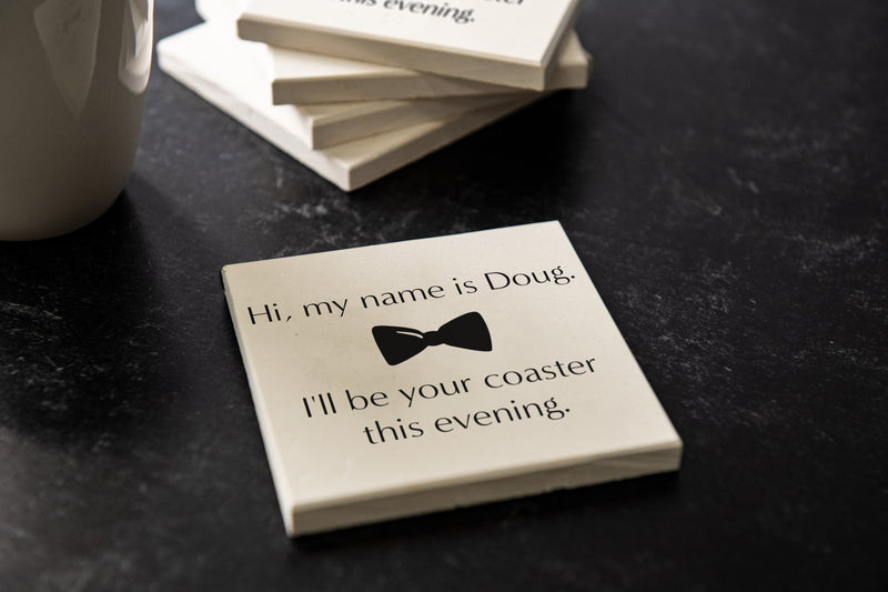 Funny Personalized Limestone Coasters - 52 Phrase Options