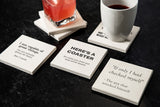 Funny Personalized Limestone Coasters - 52 Phrase Options