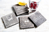 Funny Personalized Limestone Coasters - 52 Phrase Options