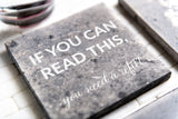 Funny Personalized Limestone Coasters - 52 Phrase Options