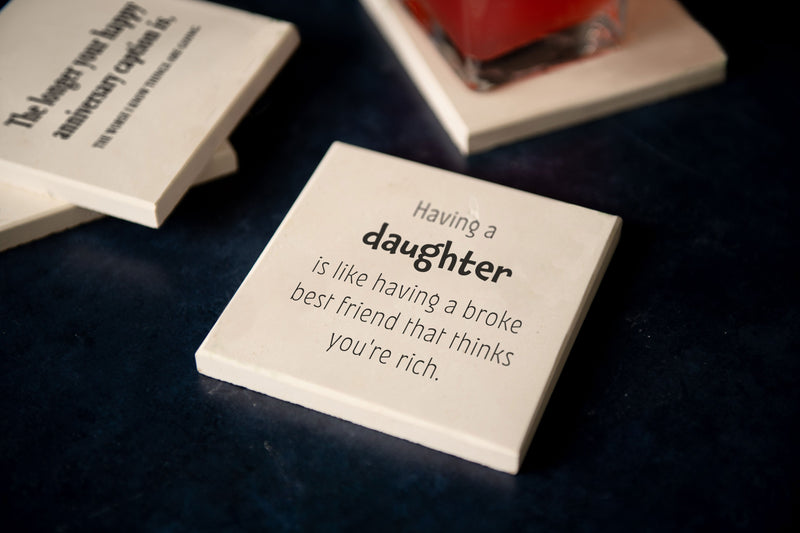 Funny Personalized Limestone Coasters - 52 Phrase Options