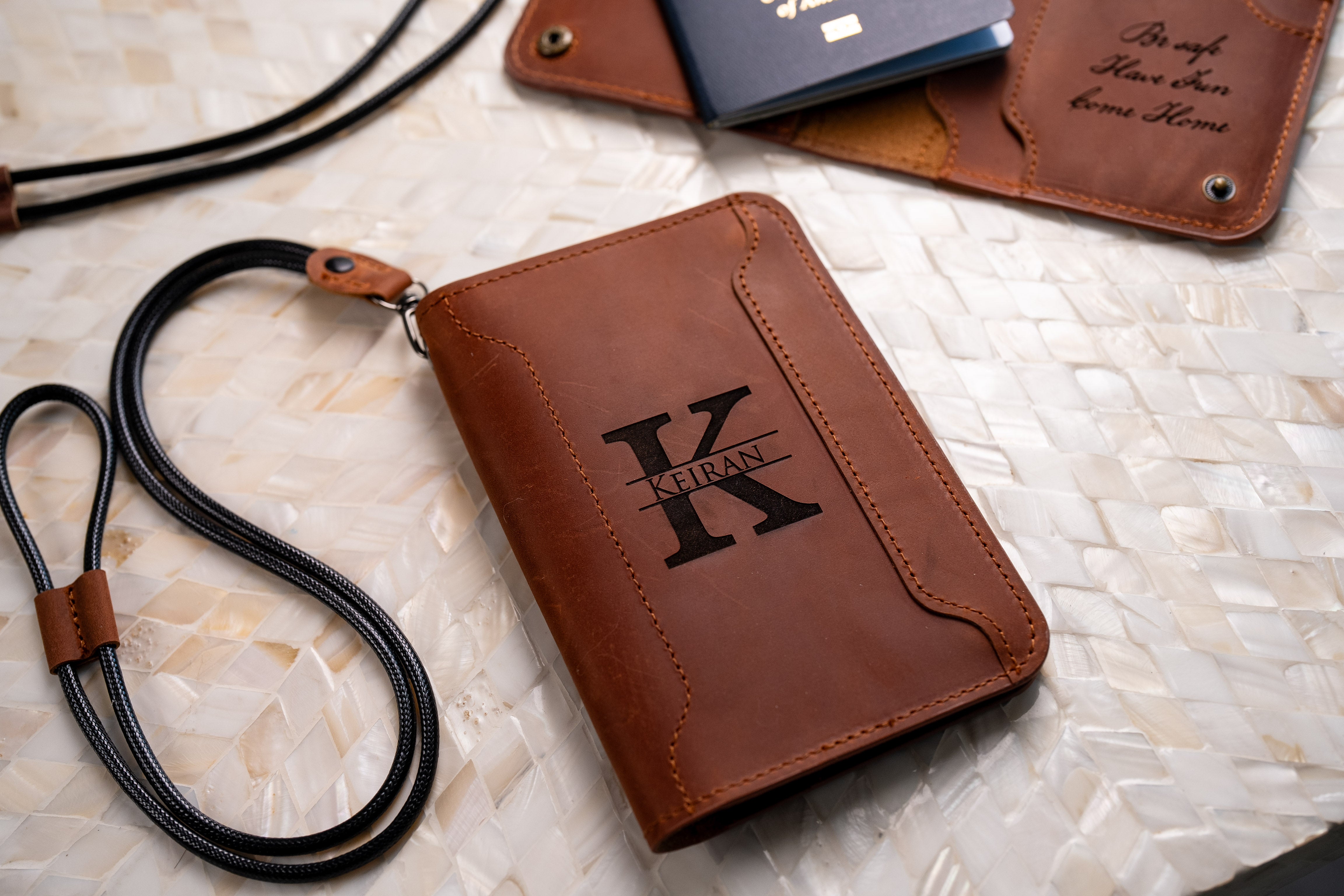 Personalized Passport Holder with Lanyard