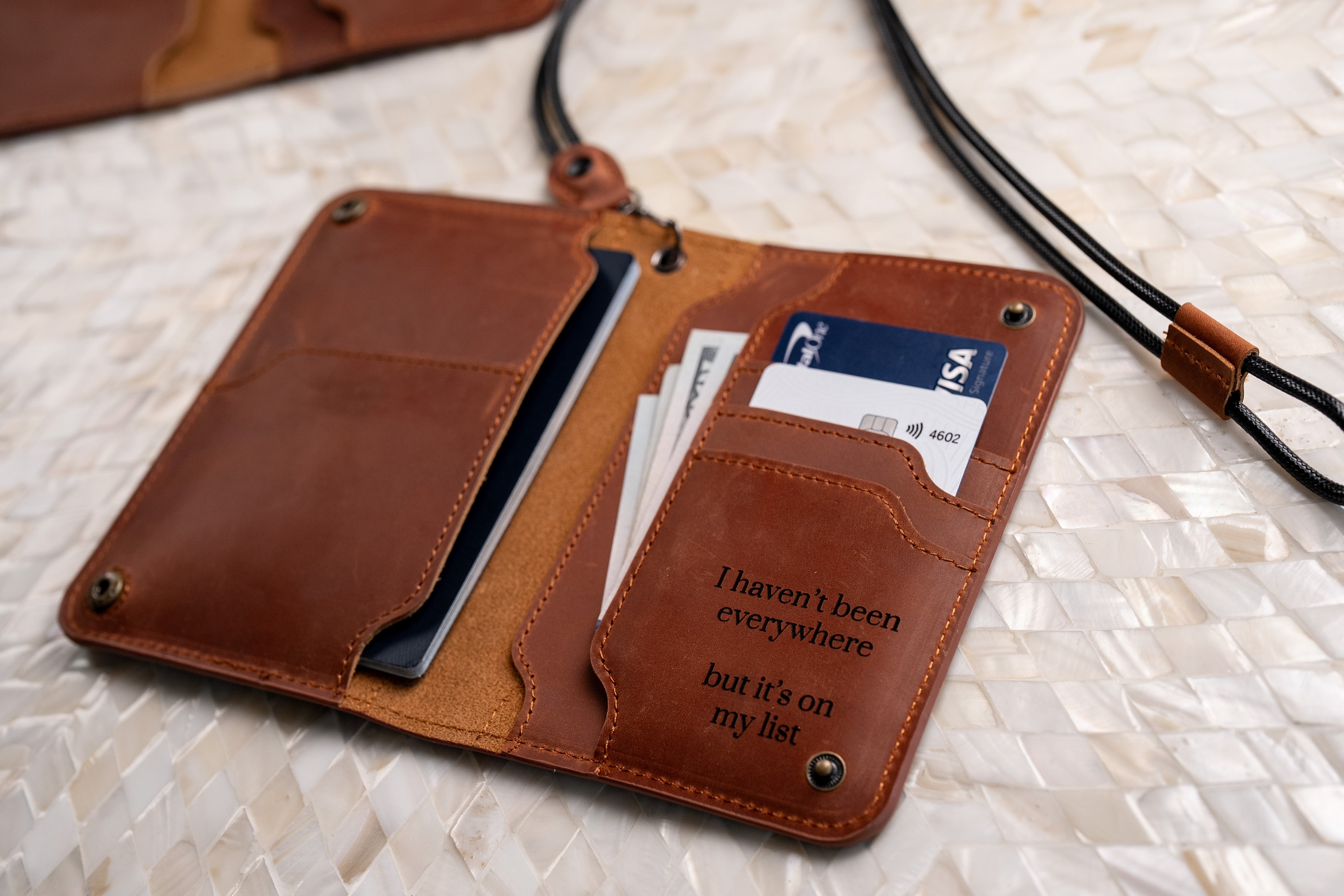 Personalized Passport Holder with Lanyard