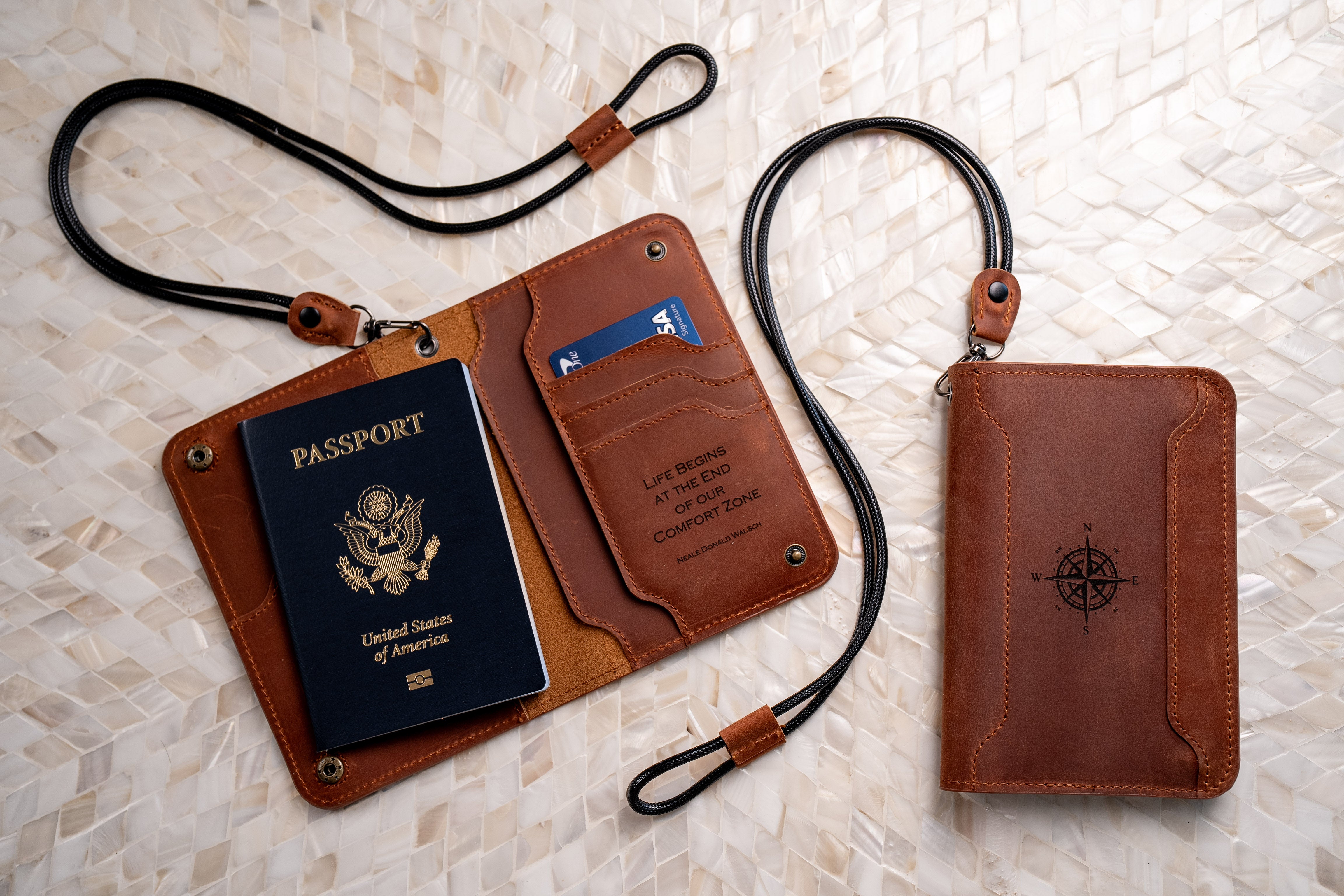 Personalized Passport Holder with Lanyard