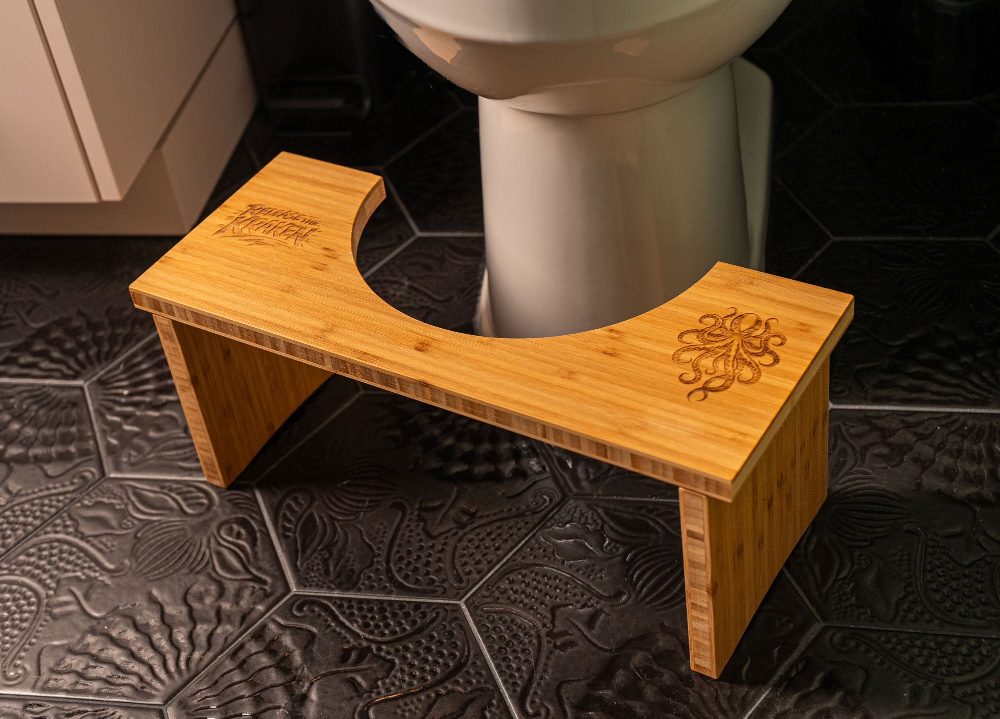 The PerfectPerch - Luxury Toilet Stool - Personalized - Funny Engraved Squatty Potty
