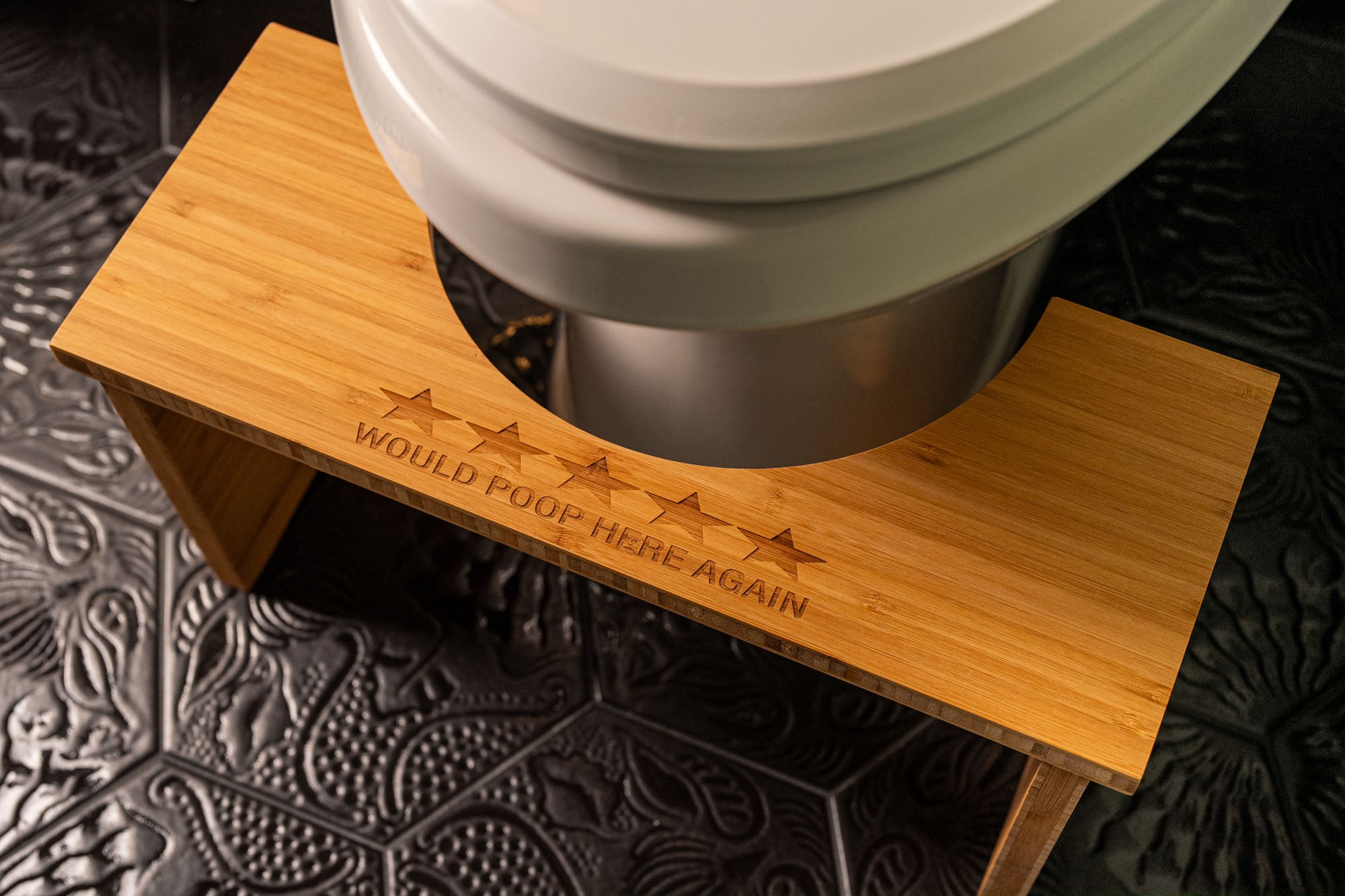 The PerfectPerch - Luxury Toilet Stool - Personalized - Funny Engraved Squatty Potty