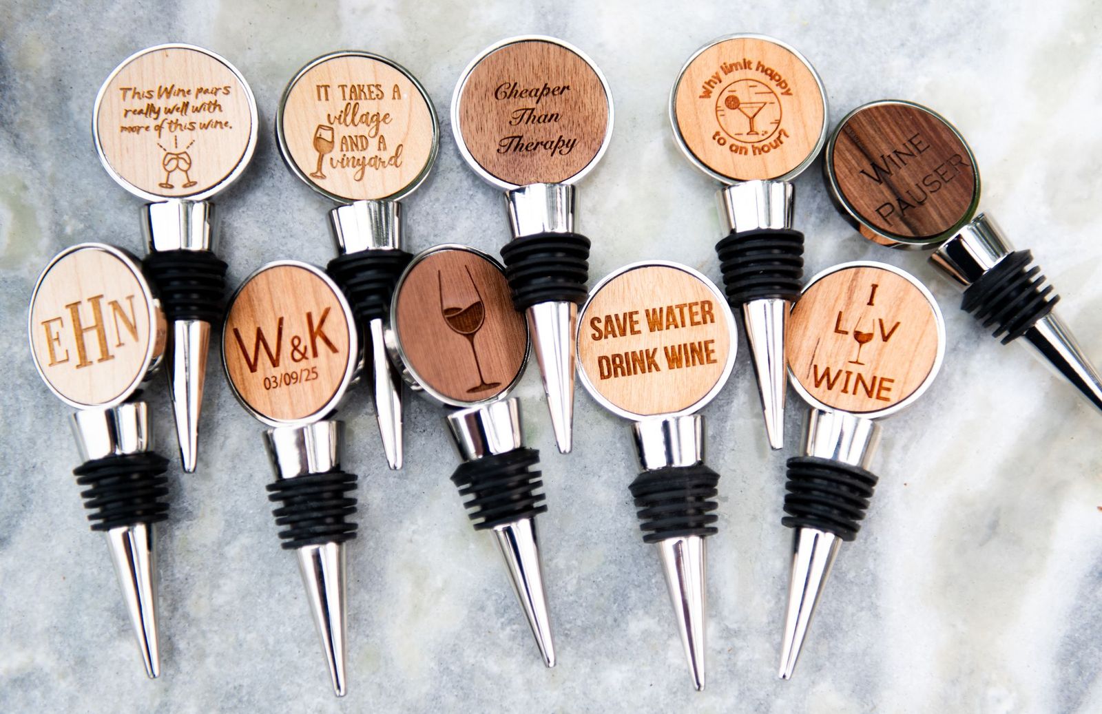 Personalized Circle Metal Wine Bottle Stoppers