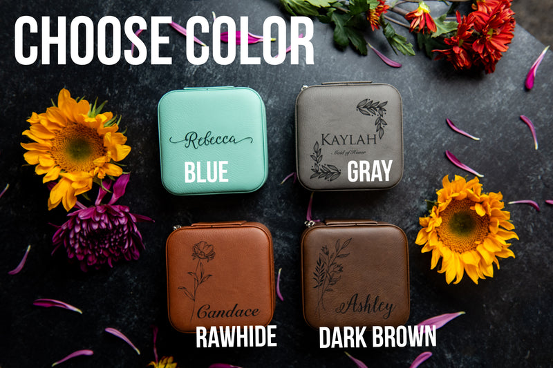 Personalized Jewelry Travel Case - Vegan Leather